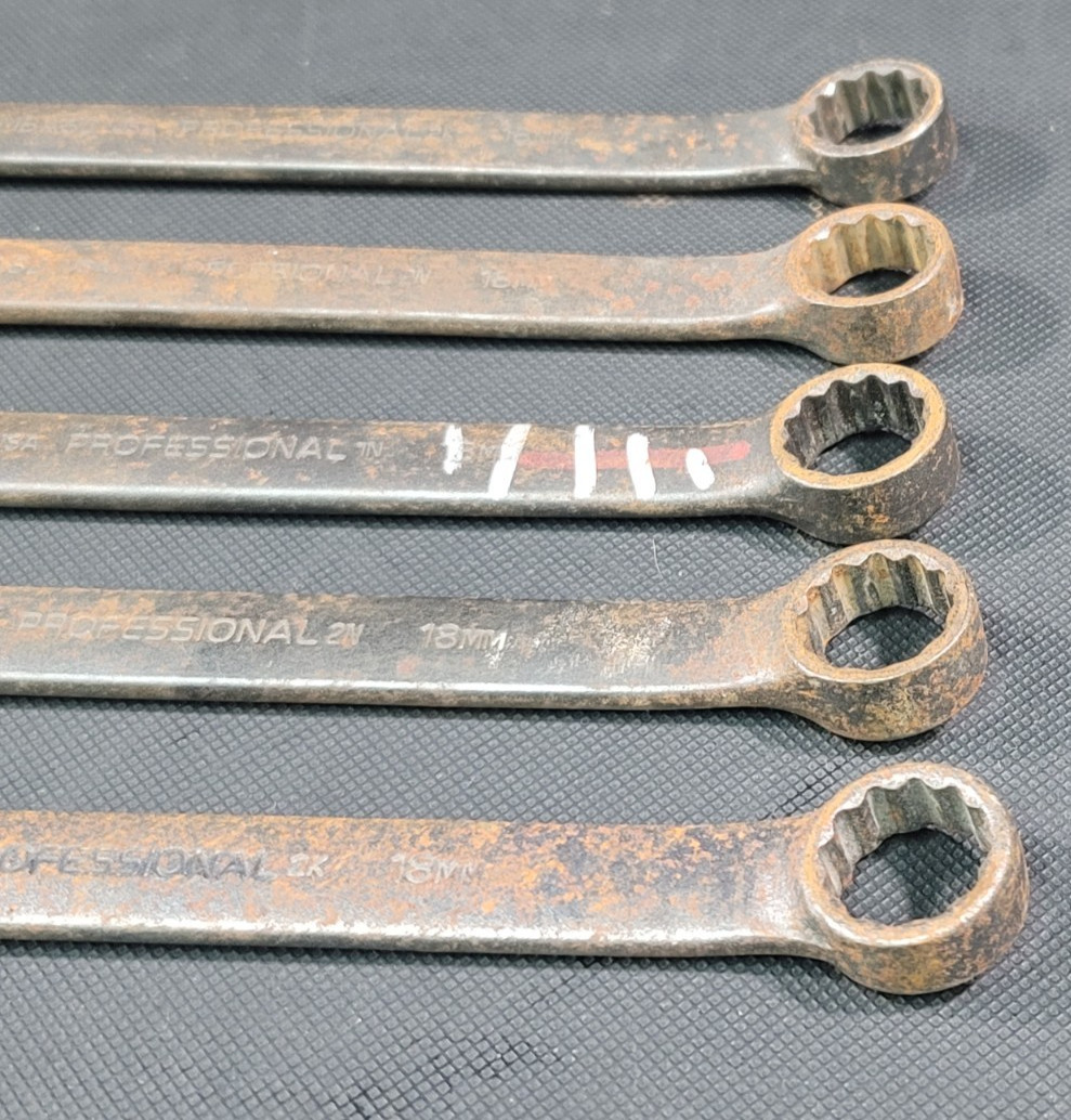 Lot of 5 Proto Professional 18mm Metric 12 Point Combination Wrench 1218MBASD