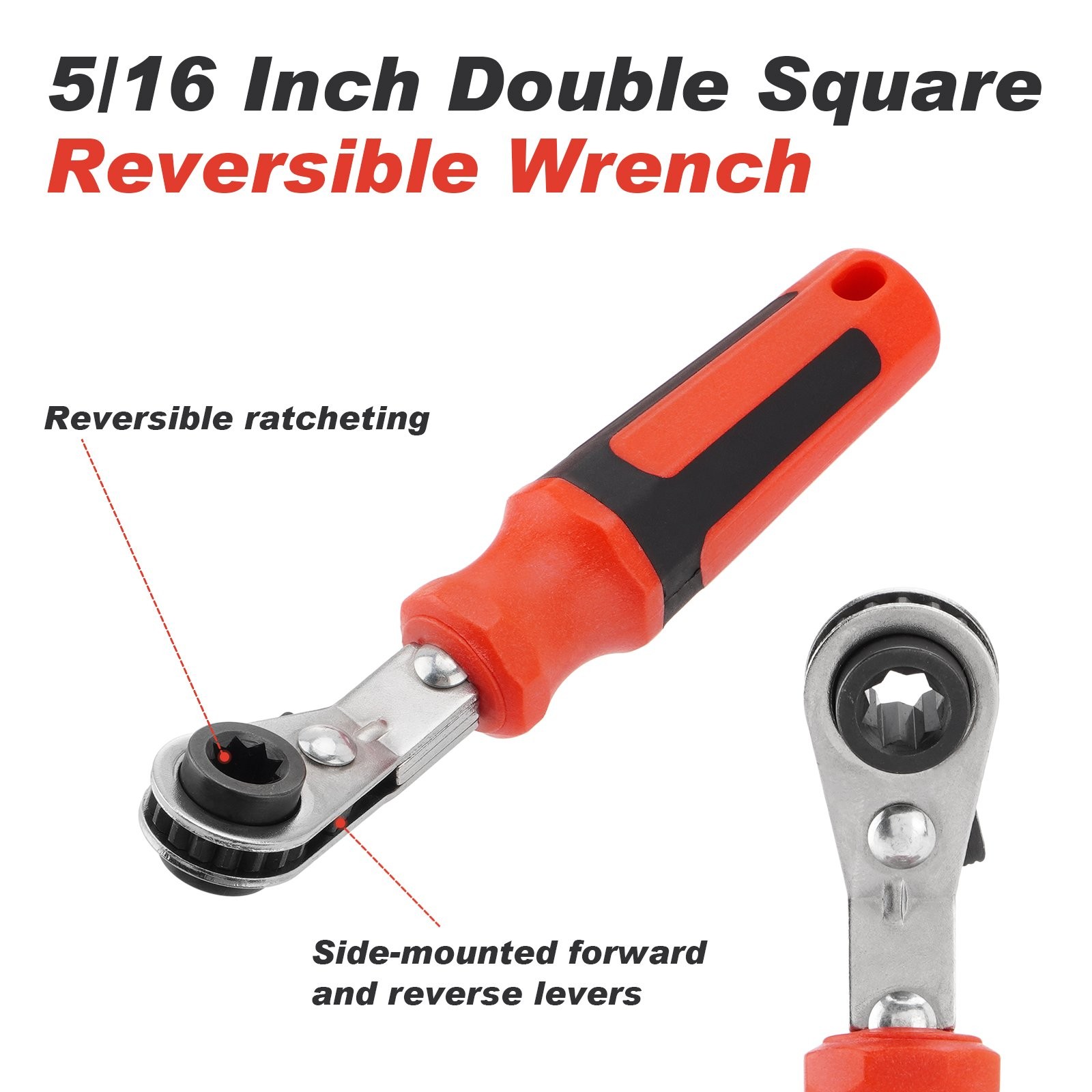 Slack Adjuster Tool Set – 5/16′ Double Square Reversible Ratcheting Wrench US