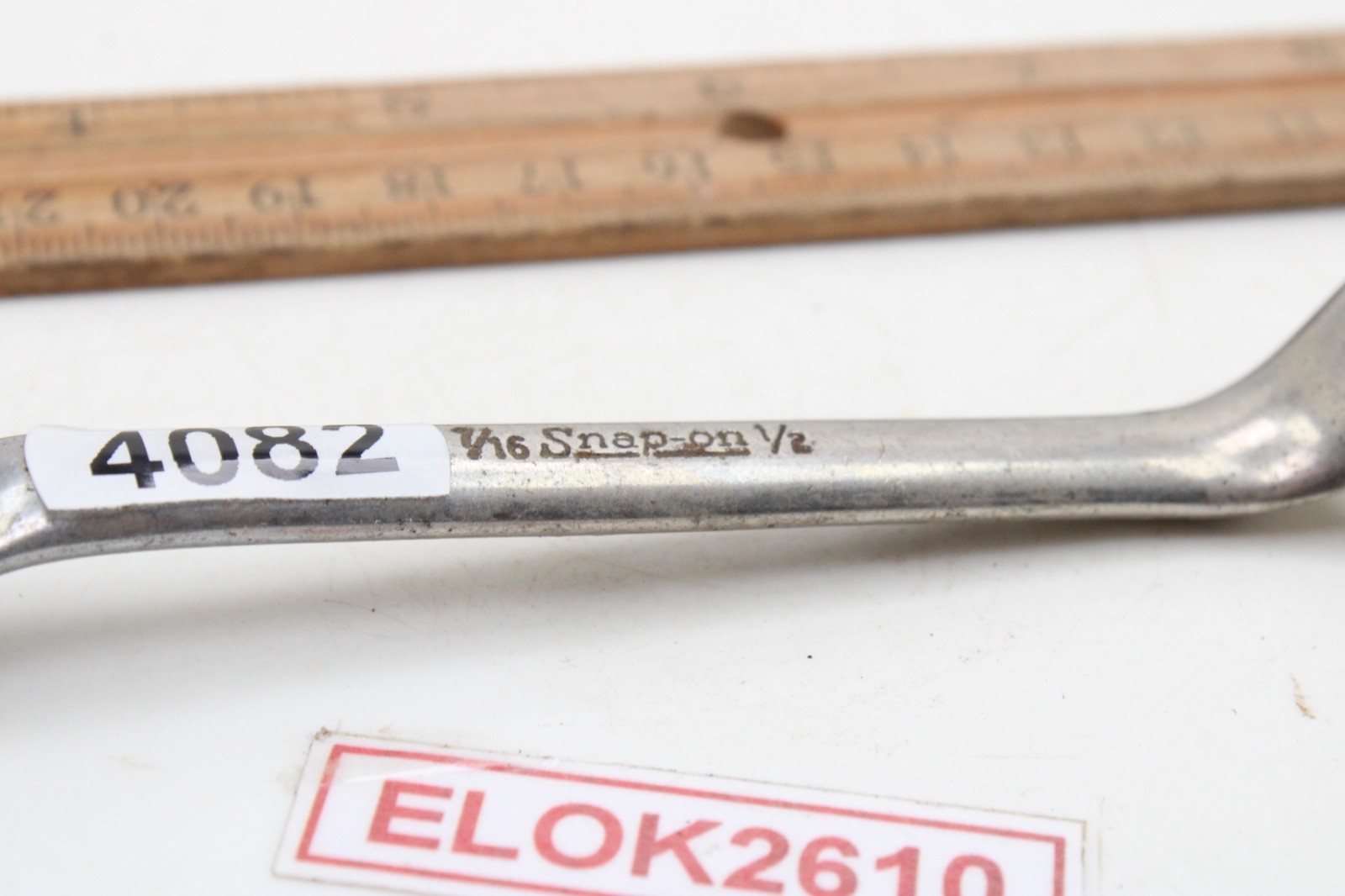 Snap-on XS 1416 7/16″ x 1/2″ 12 Point Short SAE Chrome Offset Box Wrench 5″ USA