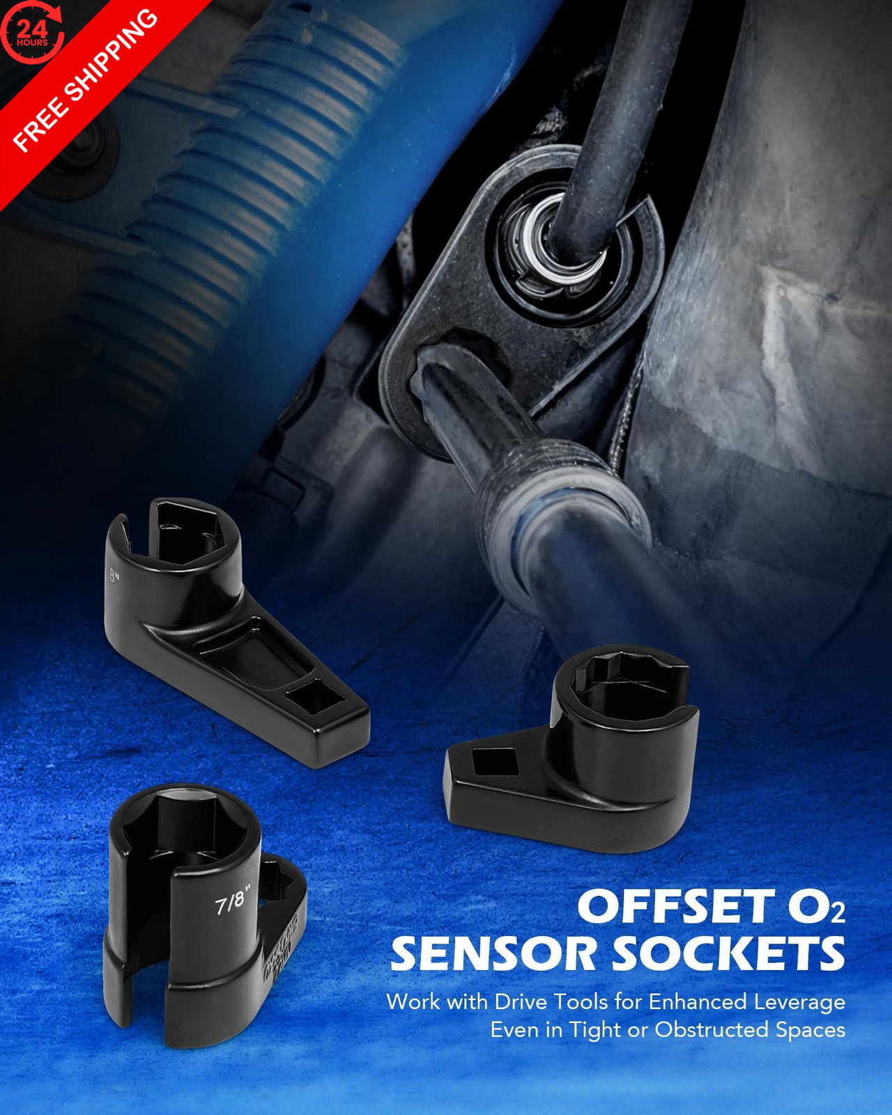 Orion Motor Tech 12pc Oxygen Sensor Socket Set, O2 Removal Tool 12 Pcs
