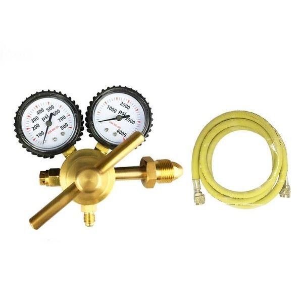 HVAC Nitrogen Regulator Pressure Tester 0800 PSI 14 Inch with Long Hose CGA580