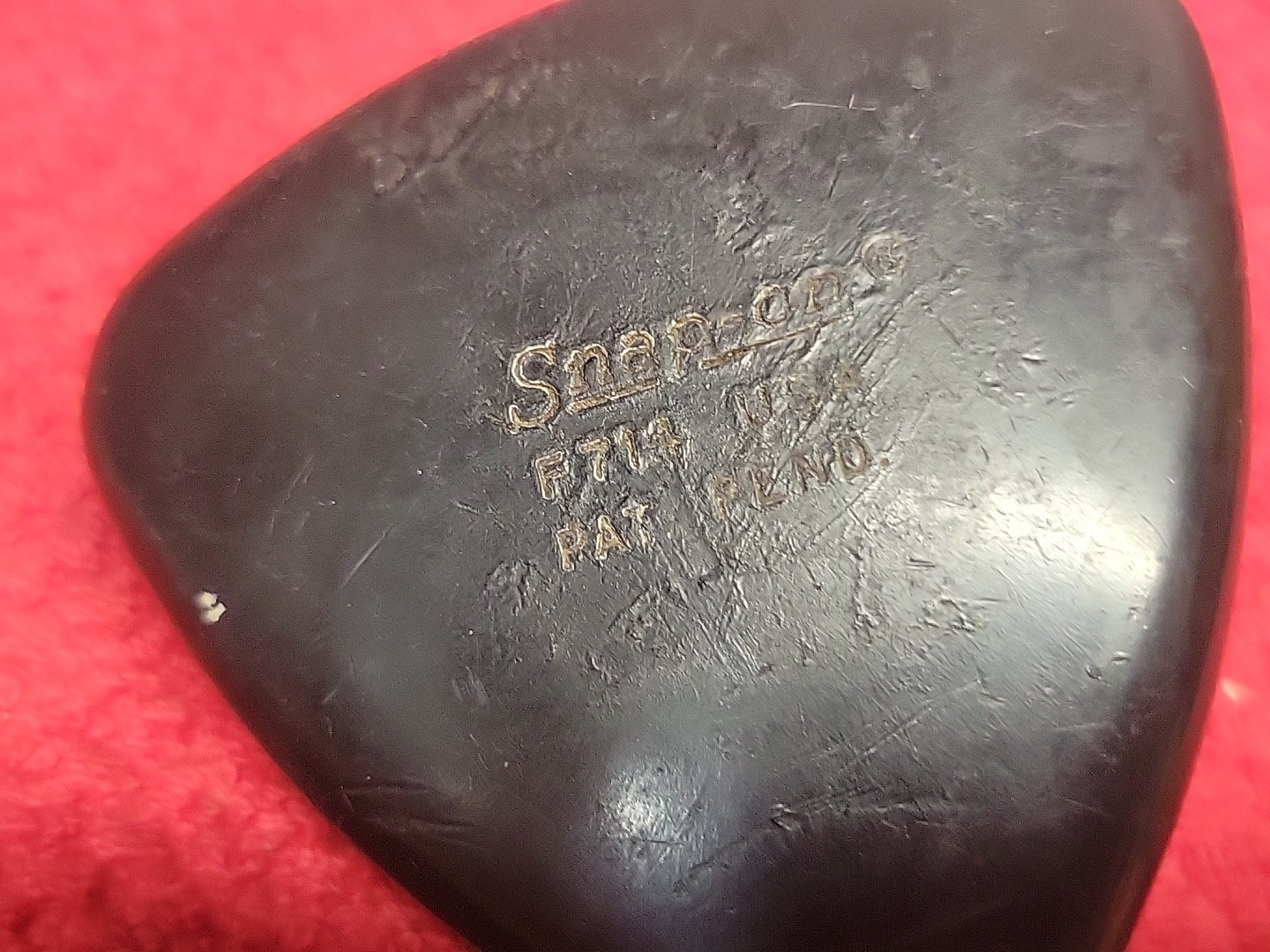 Snap On Tools 3/8″ Drive Black Grip Palm Ratchet F714 Vtg USA 🇺🇸