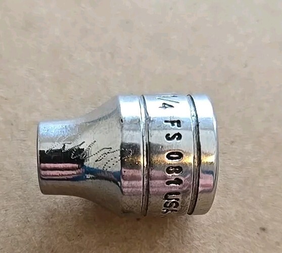 Snap On 3/8″ Drive 1/4″ 6PT SAE Shallow Chrome Socket USA FS081