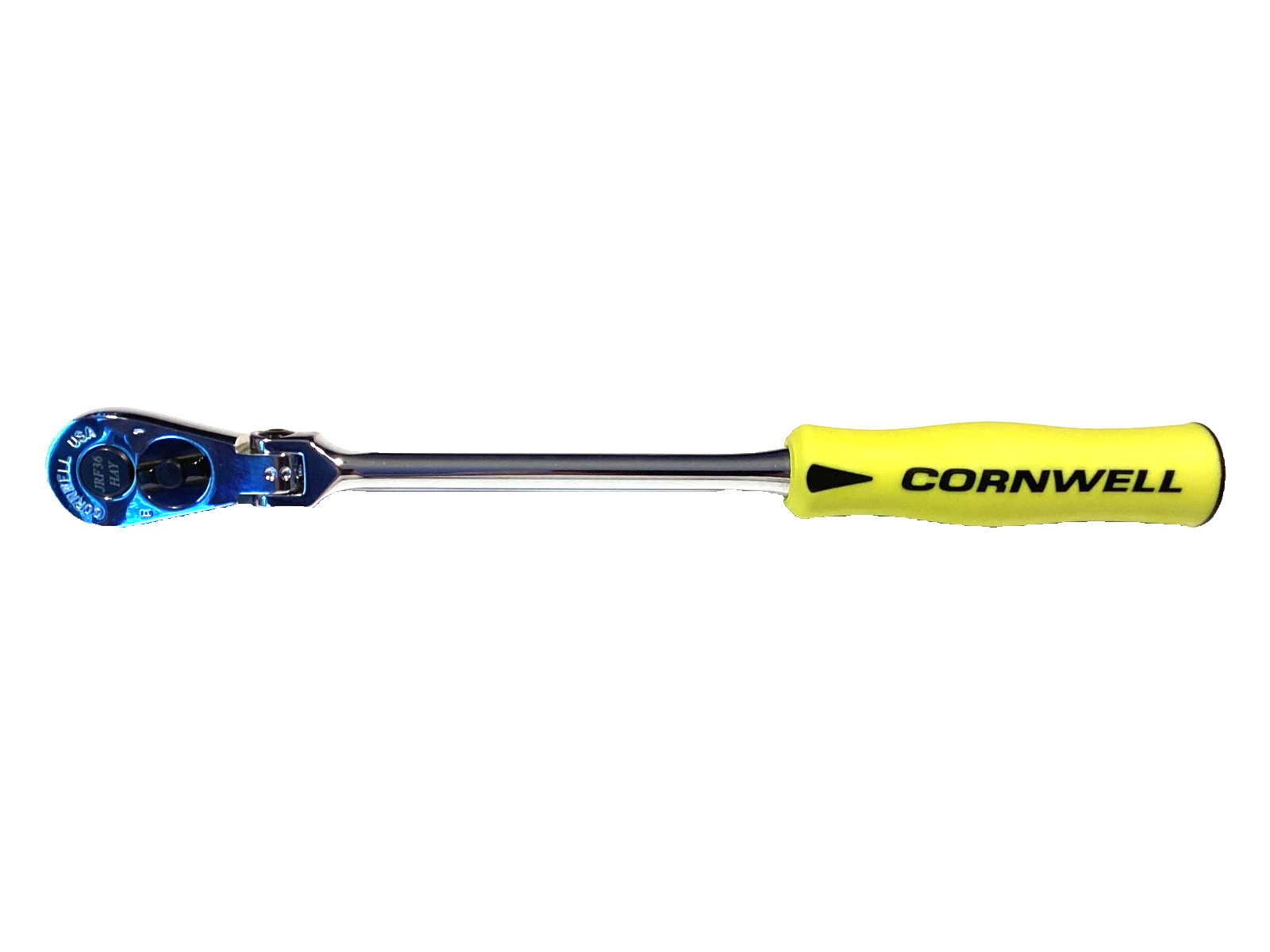 Cornwell USA NEW 3/8”Dr Hi Vis Soft Grip Snap Detent Flex Head Ratchet JRF36HAY