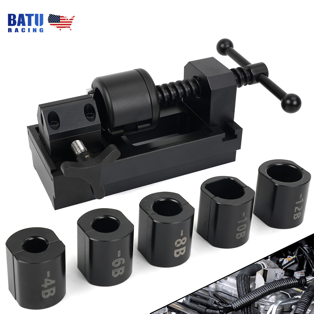 Black AN4-AN12 Fuel Line Fittings Installation Tool Fuel Hose Repair Tool Kit