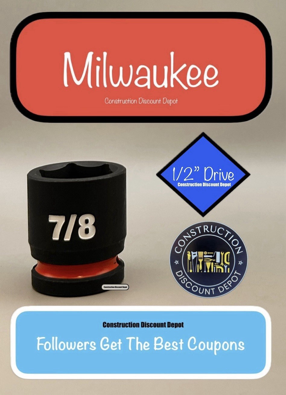 Milwaukee 49-66-6208 7/8 In. Shockwave Impact Duty 1/2″ Drive Standard Socket