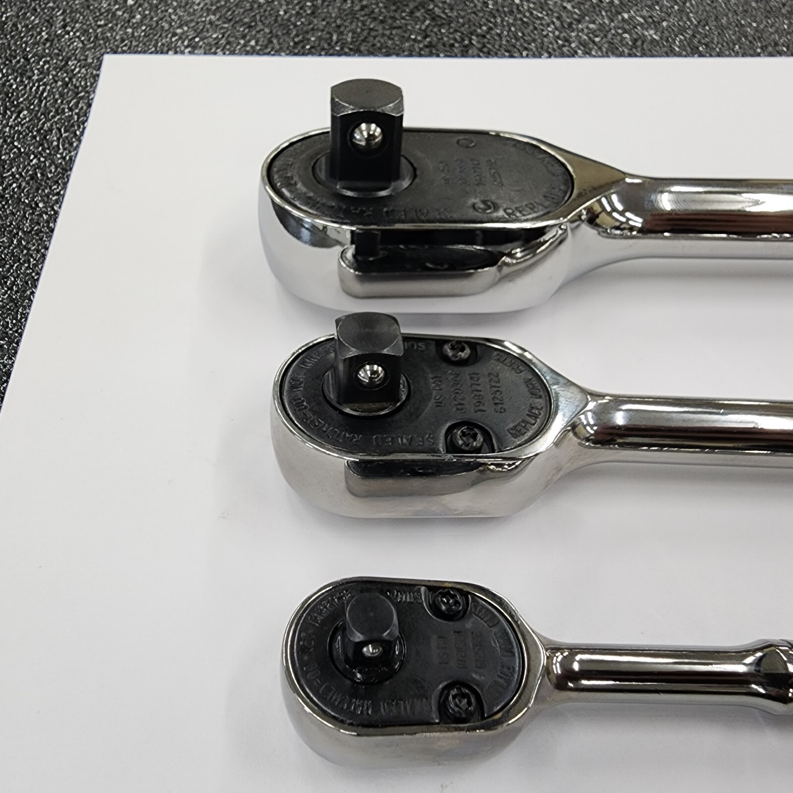 Snap-on Tools USA NEW 3pc Mixed Drive Fixed Head Ratchet Set S80A F80 T72 RAT80