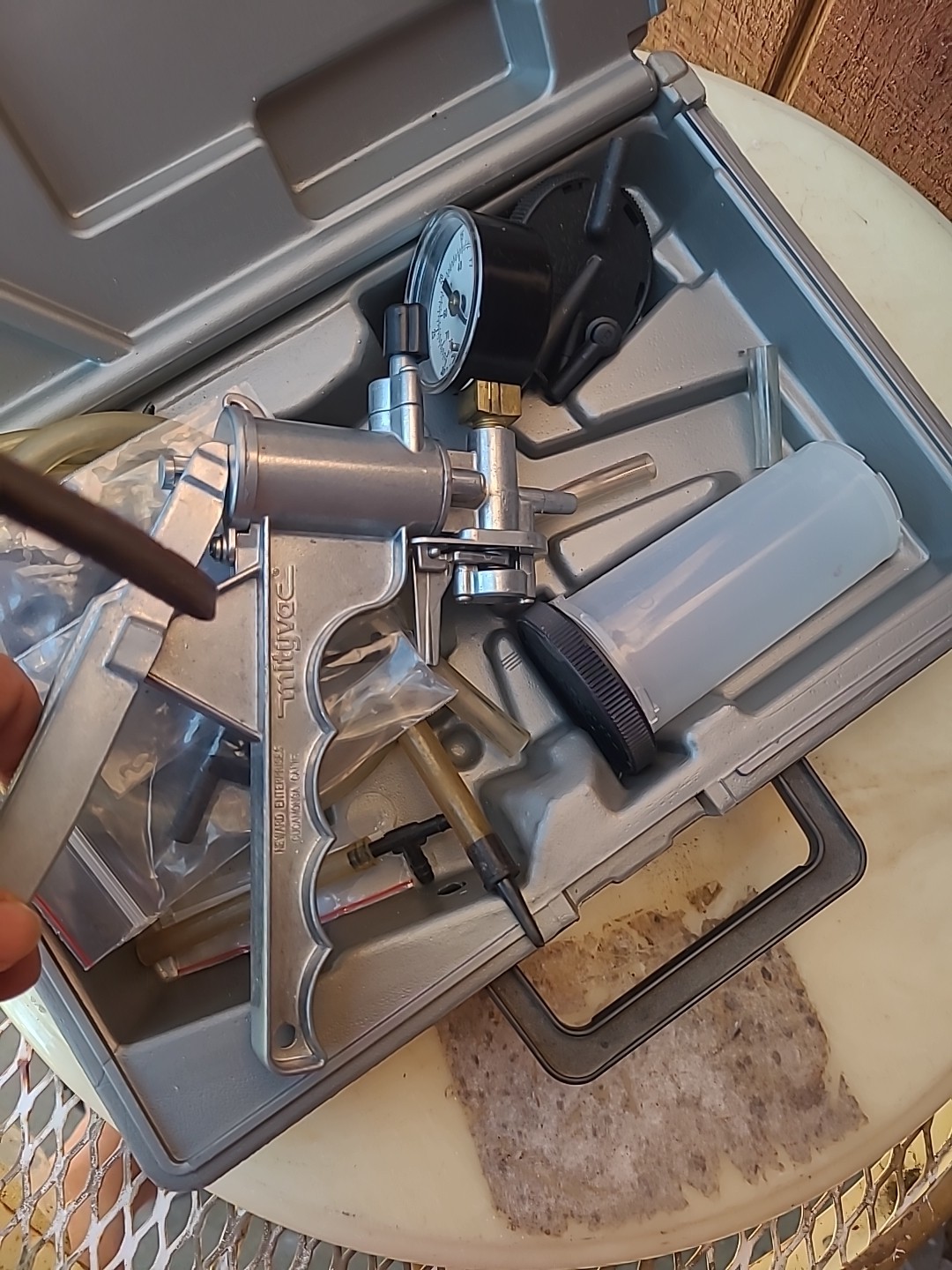 Vintage Silverline Mityvac Tool In Case Mechanic Tool Auto Test Kit With Book