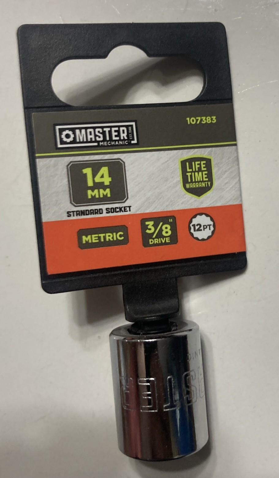 MASTER MECHANIC, 3/8″ DRIVE SHALLOW SOCKET, 14MM, 12 PT
