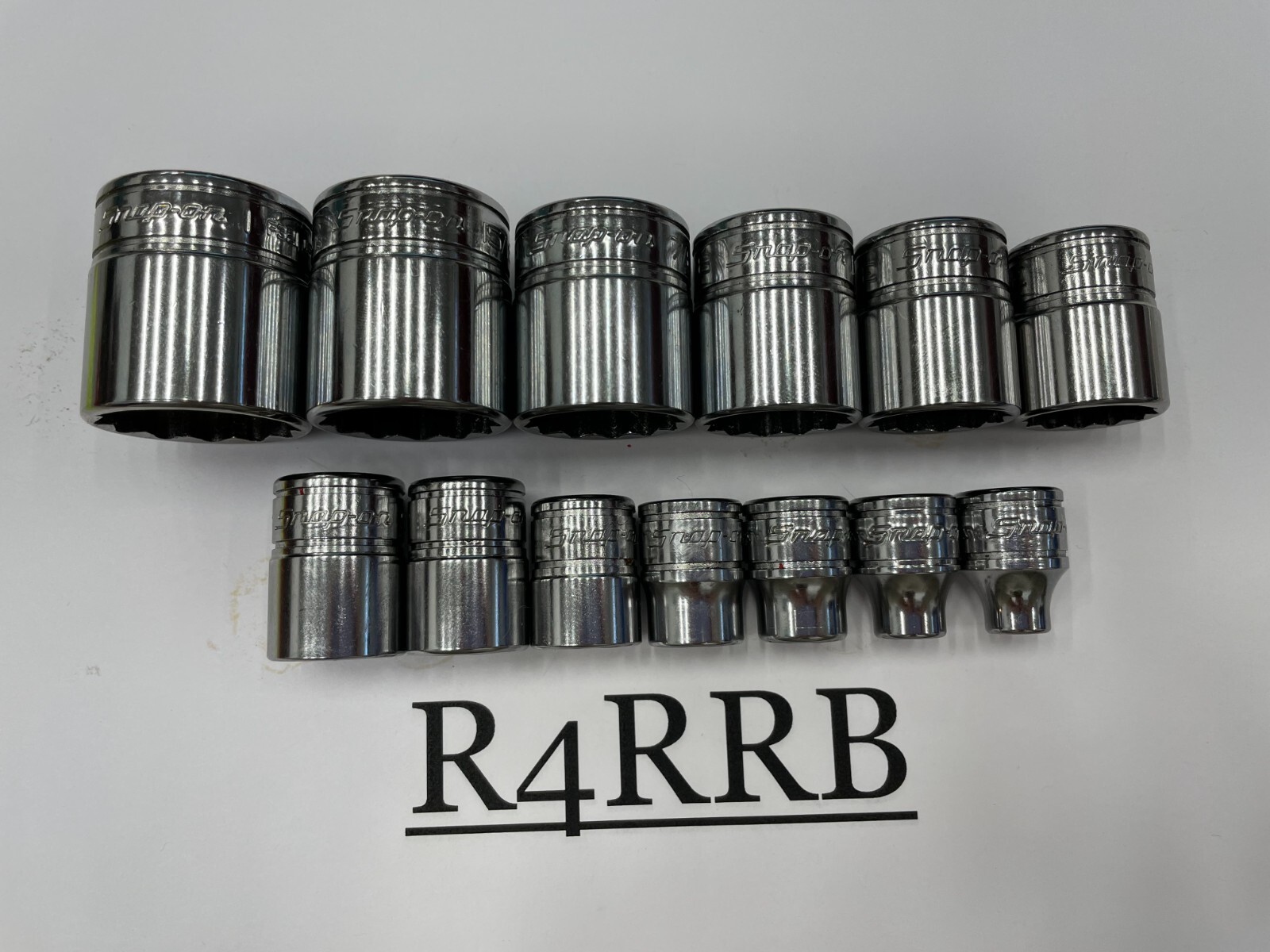 Snap-on Tools NEW 13pc 3/8″ Drive SAE Shallow 12 Point Chrome Socket BONUS Set
