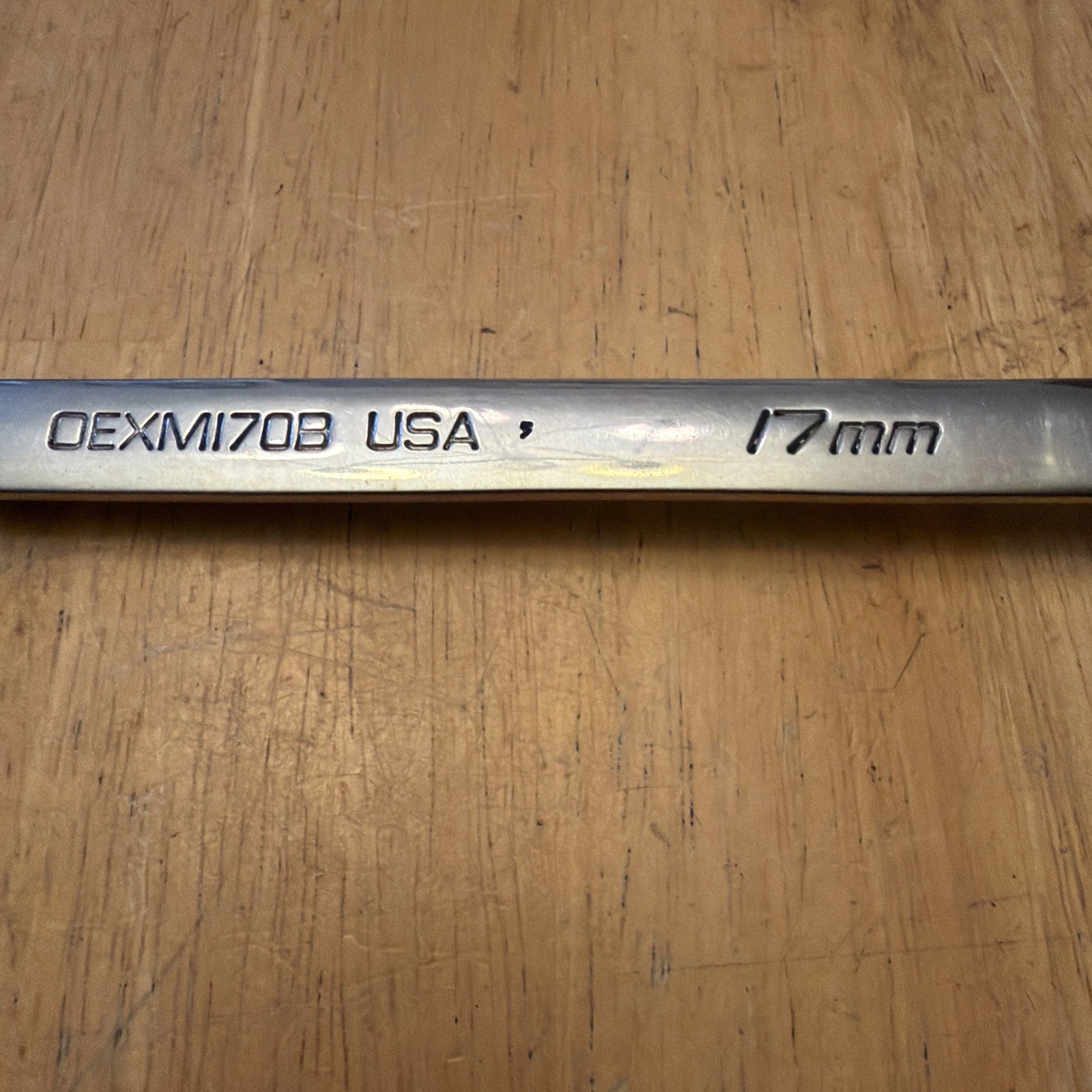 Snap On Tools USA Metric OEXM170B 17mm Chrome Combination Wrench, 12 Point Used