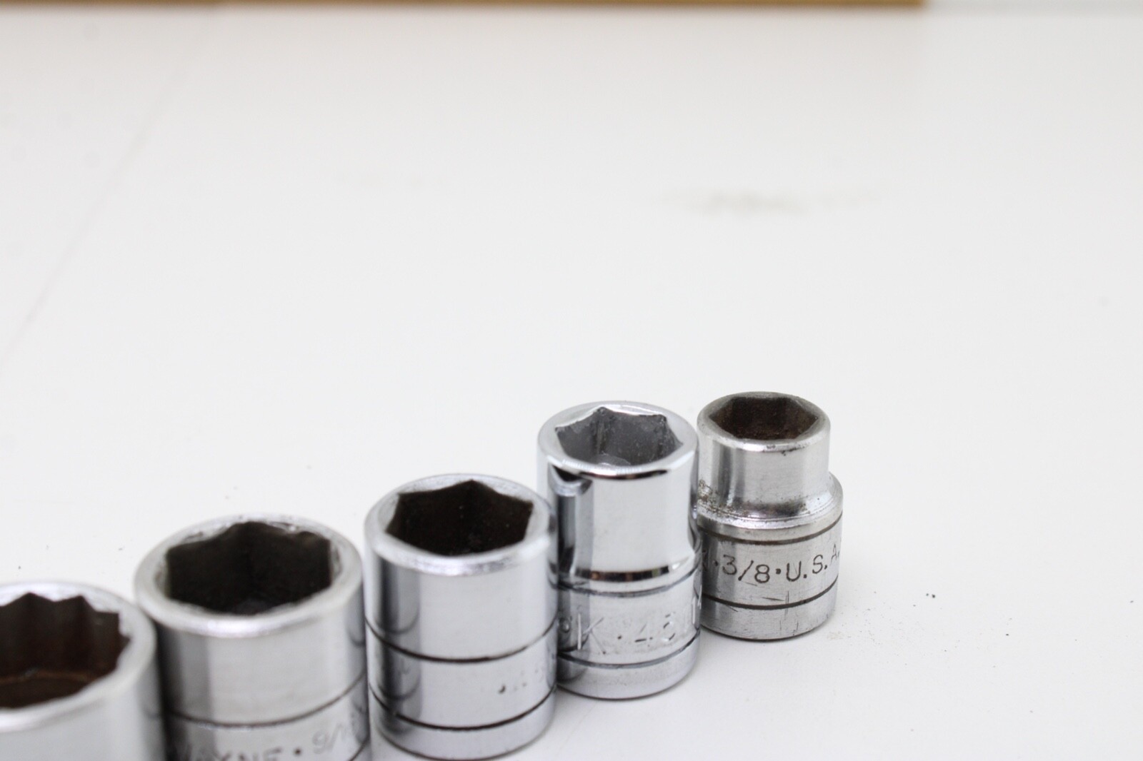 S-K Tools 45128-45112 7/8″-3/8″ 3/8″ Drive 9 Piece 12/6 Point Sockets Set USA