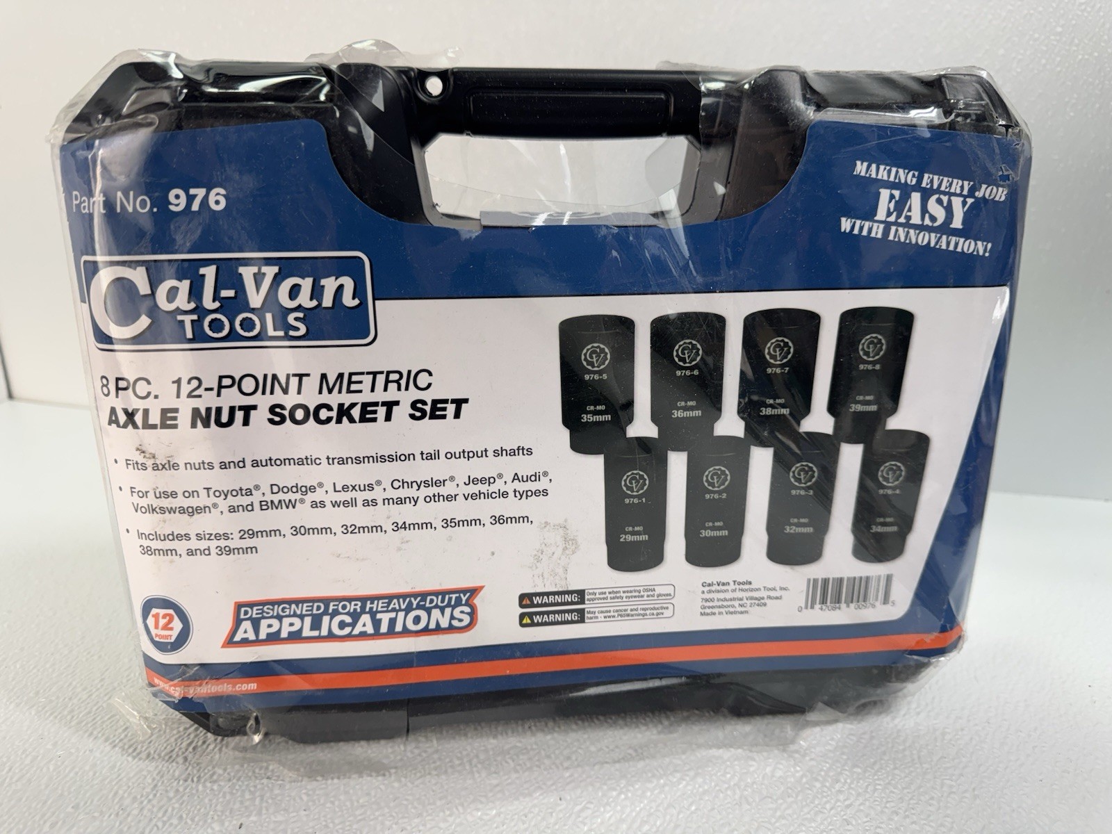 Cal-Van Tools 976 8 Piece 12 Point Axle Nut Socket Set