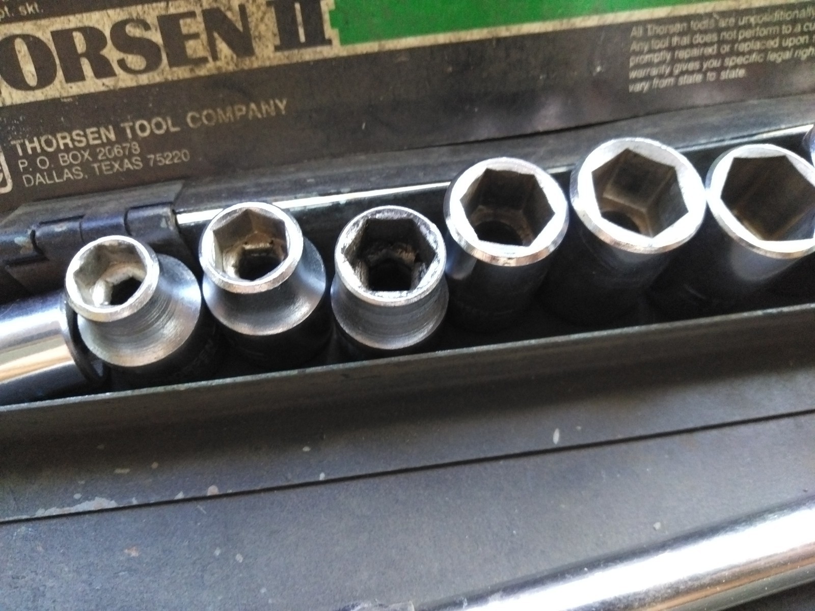 Vintage Thorsen M3813 Piece 3/8″ Metric Socket Set Metal Case Ratchet