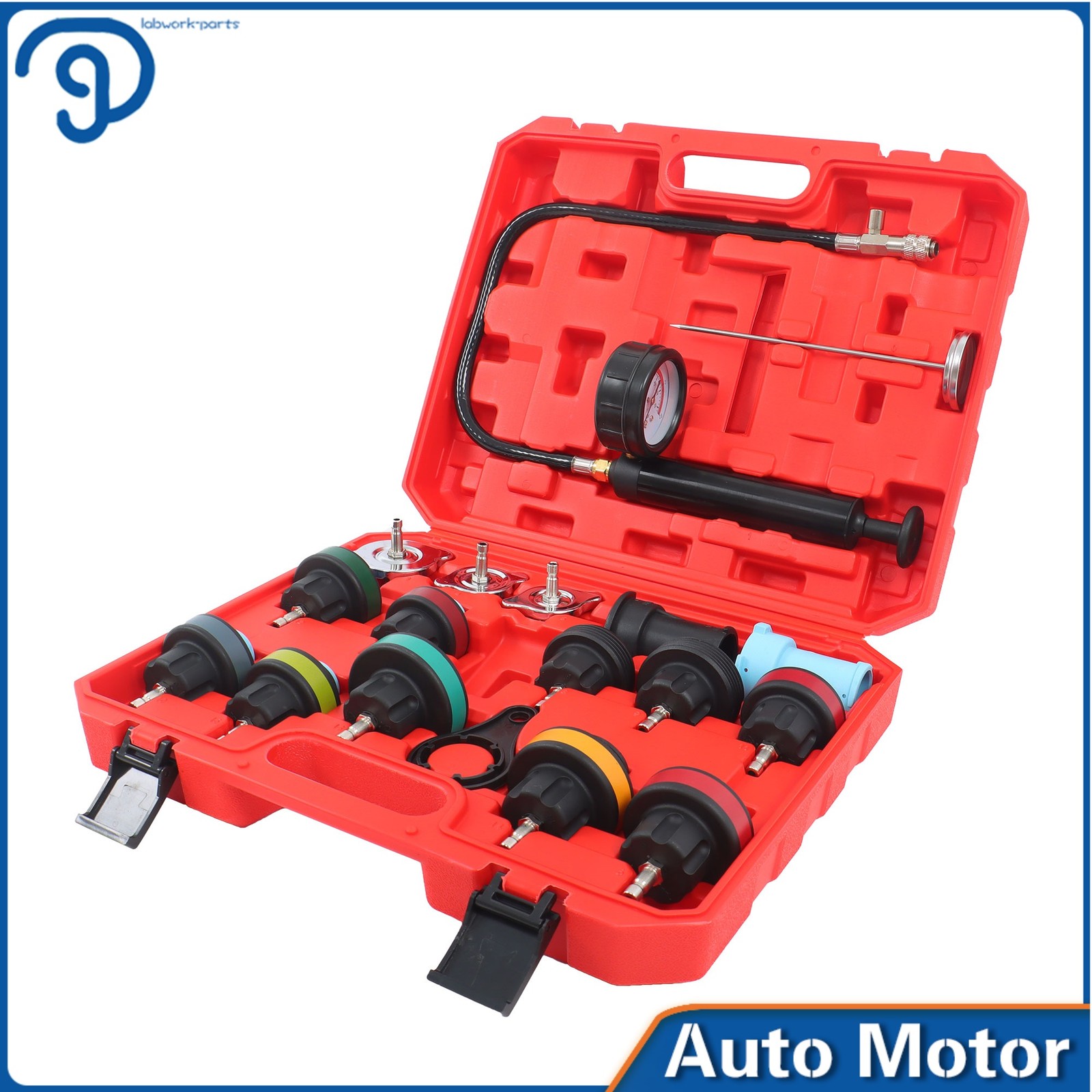 Radiator Cooling System 18pcs Pressure Tester Gasket Water Tank Leak Adapter Set