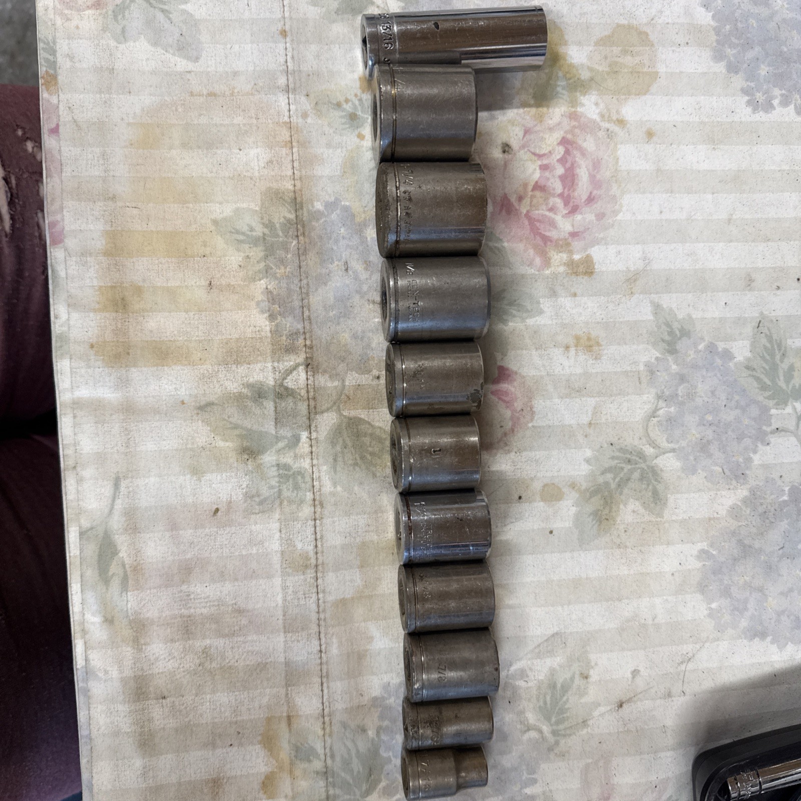 Vintage Japan 1/2” Drive Sockets, Centech, True Craft, KAL, 12 Point 11 Pieces￼