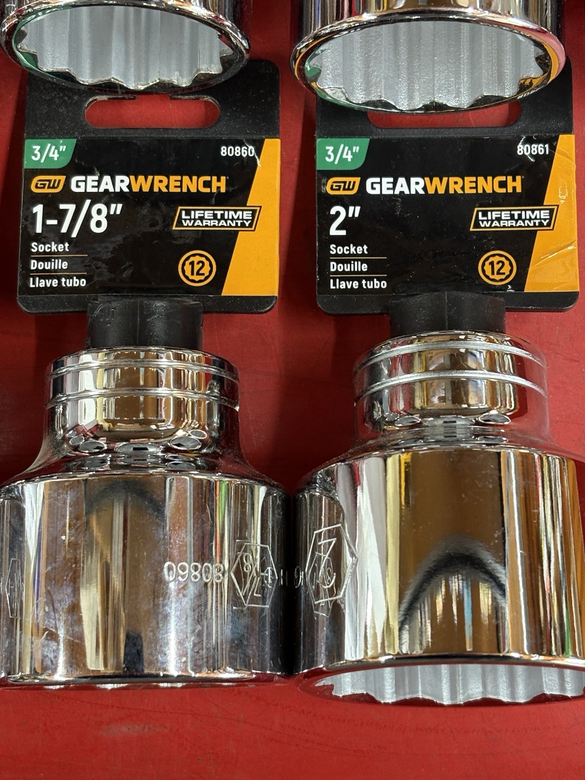 LOT OF 16 GEARWRENCH 3/4″ DRIVE STANDARD SHALLOW CHROME SOCKETS SET 7/8″ TO 2″