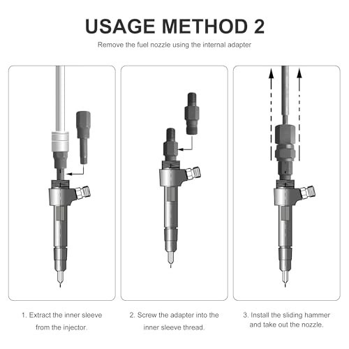 Diesel Injector Extractor Puller Kit with Common Rail Adaptor & Slide Hammer Too