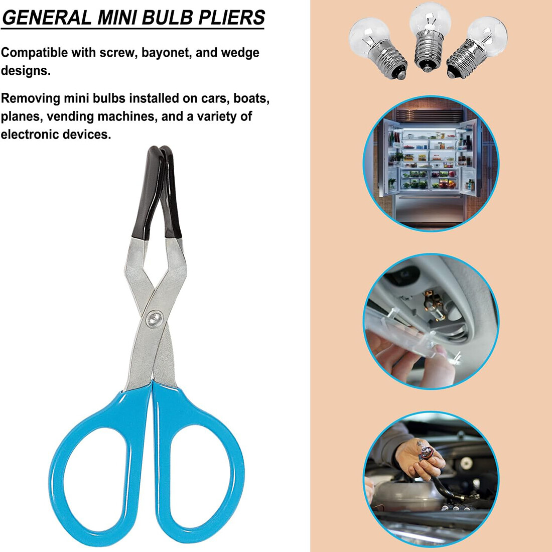 Small Mini Light Bulb Installation Removal Tool for Removing Hard to Reach Bulbs