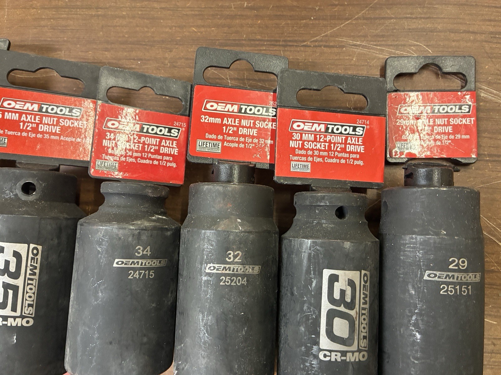 OEM Tools. Axle Nut Sockets. 29mm 30mm 32mm 34mm. 35mm 36mm 38mm. Each. New