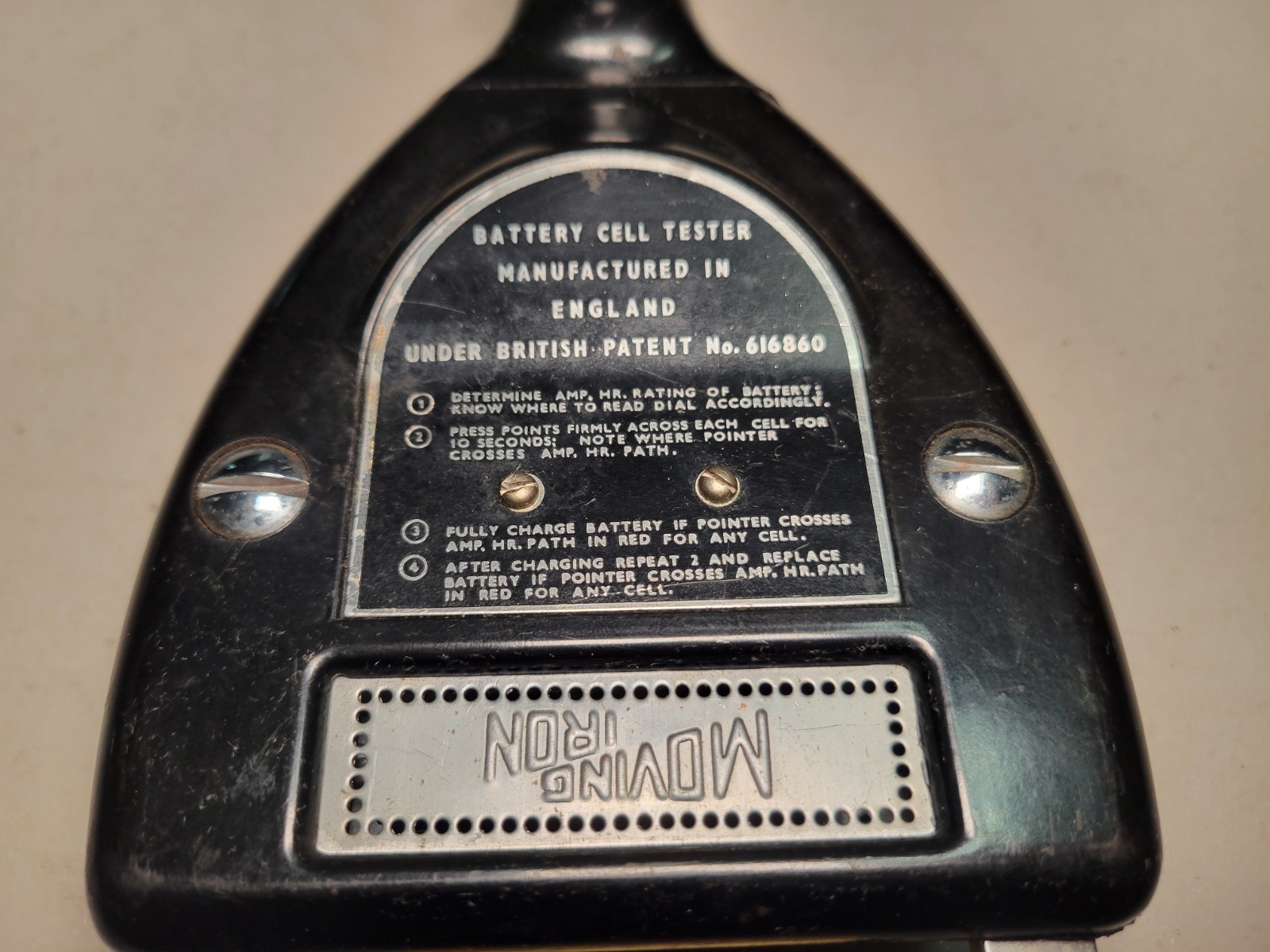 Vintage Davenset Heavy Discharge Battery Cell Tester Handheld Gauge 1950s 50s