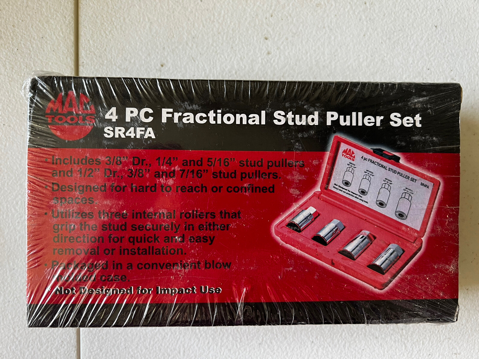 MAC Tools 3/8″ & 1/2″ Drive SAE 4 Pc Stud Puller Set SR4FA