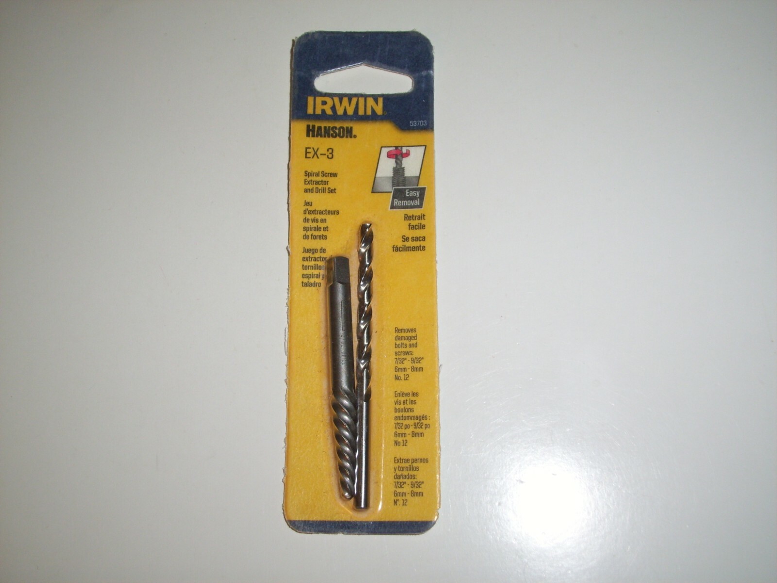 IRWIN EX – 3 SPIRAL SCREW EXTRACTOR AND DRILL SET #53703