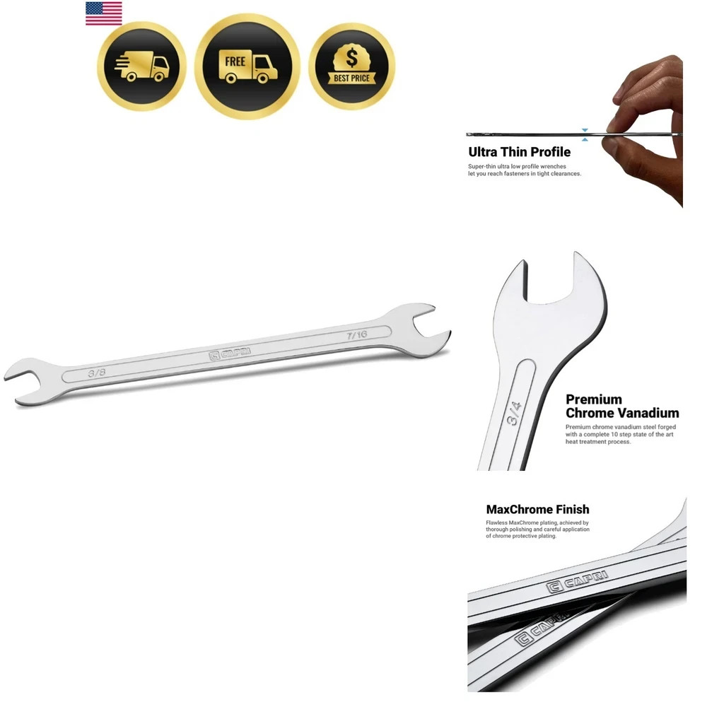 3/8 in. x 7/16 in. Super-Thin Open End Wrench, SAE