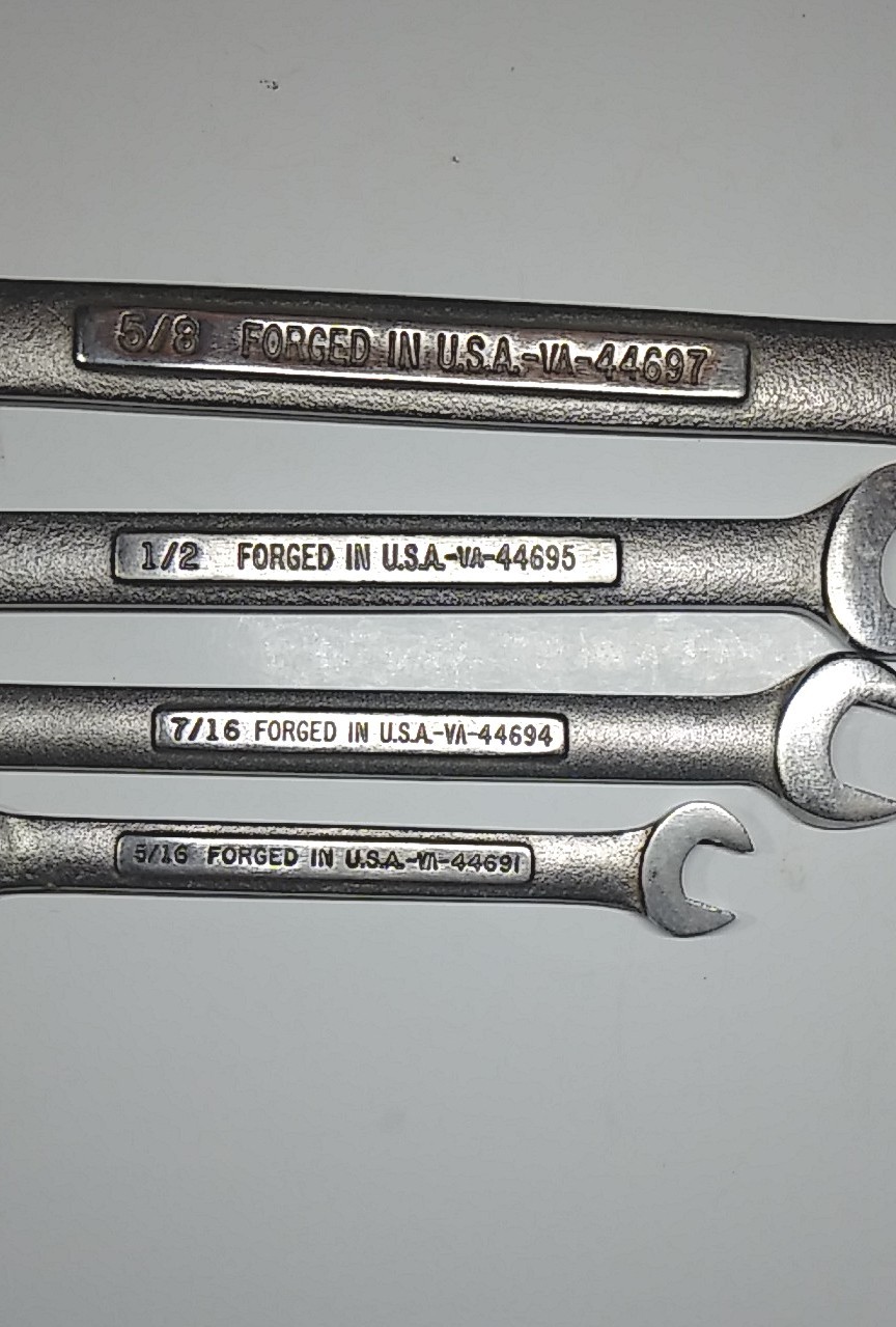 CRAFTSMAN -VA- Series 4pc SAE 12 Pnt Combination Wrench Set Made In USA