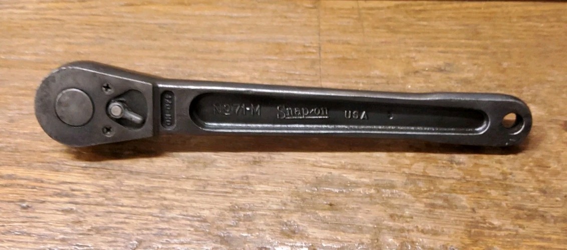 Vintage Snap-on No. 71-M 1/2″ Drive Ratchet PAT. 1854513 Tools Woodworking