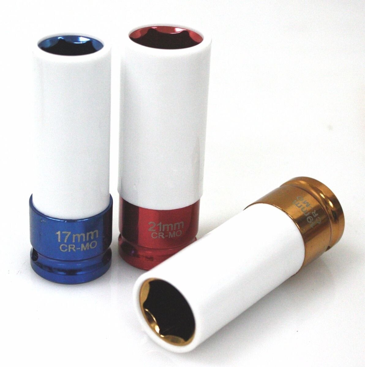 3PC 1/2″ Dr. 6pts Thin Wall Impact Lug Nut Socket Set 17mm 19mm 21mm w/Sleeve