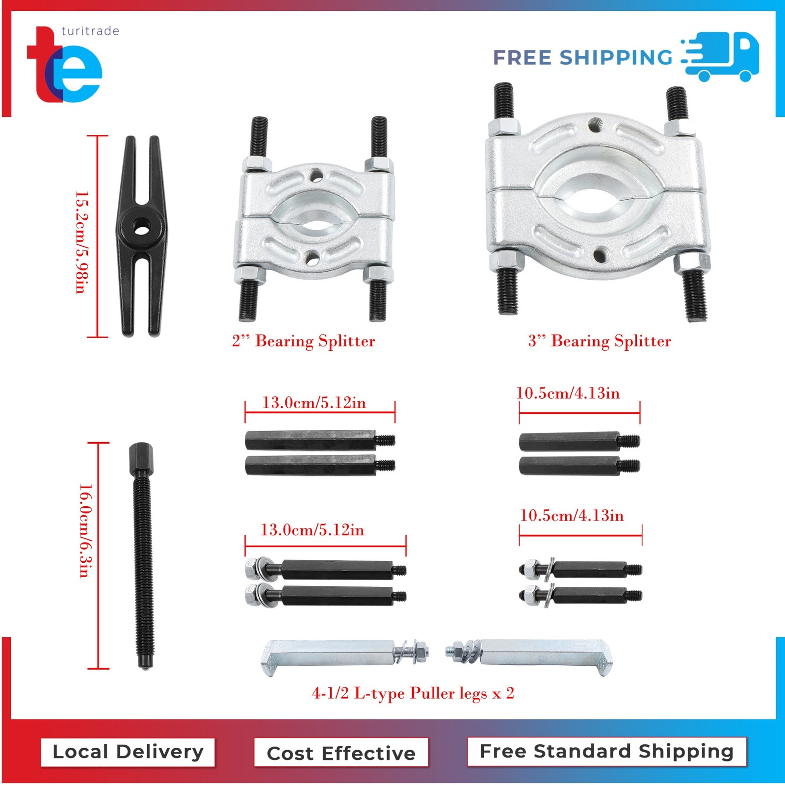 5 Ton Capacity Heavy Duty Bearing Separator Puller Kit Wheel Hub Axle Puller Set