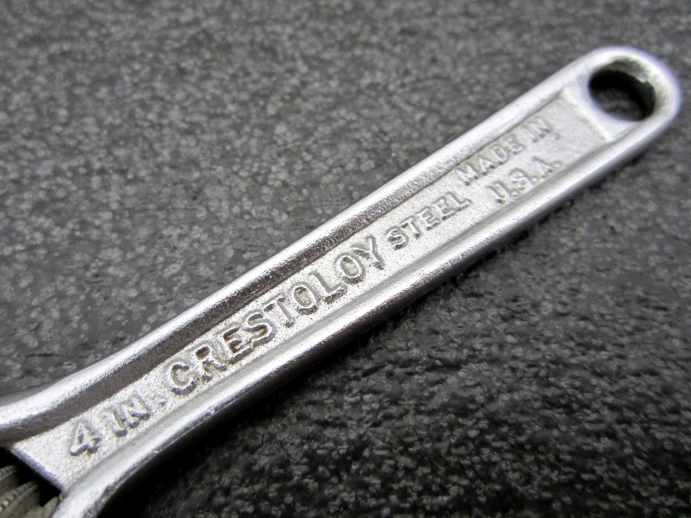 Vintage Crescent 4″ Adjustable Wrench Crestoloy Made in USA
