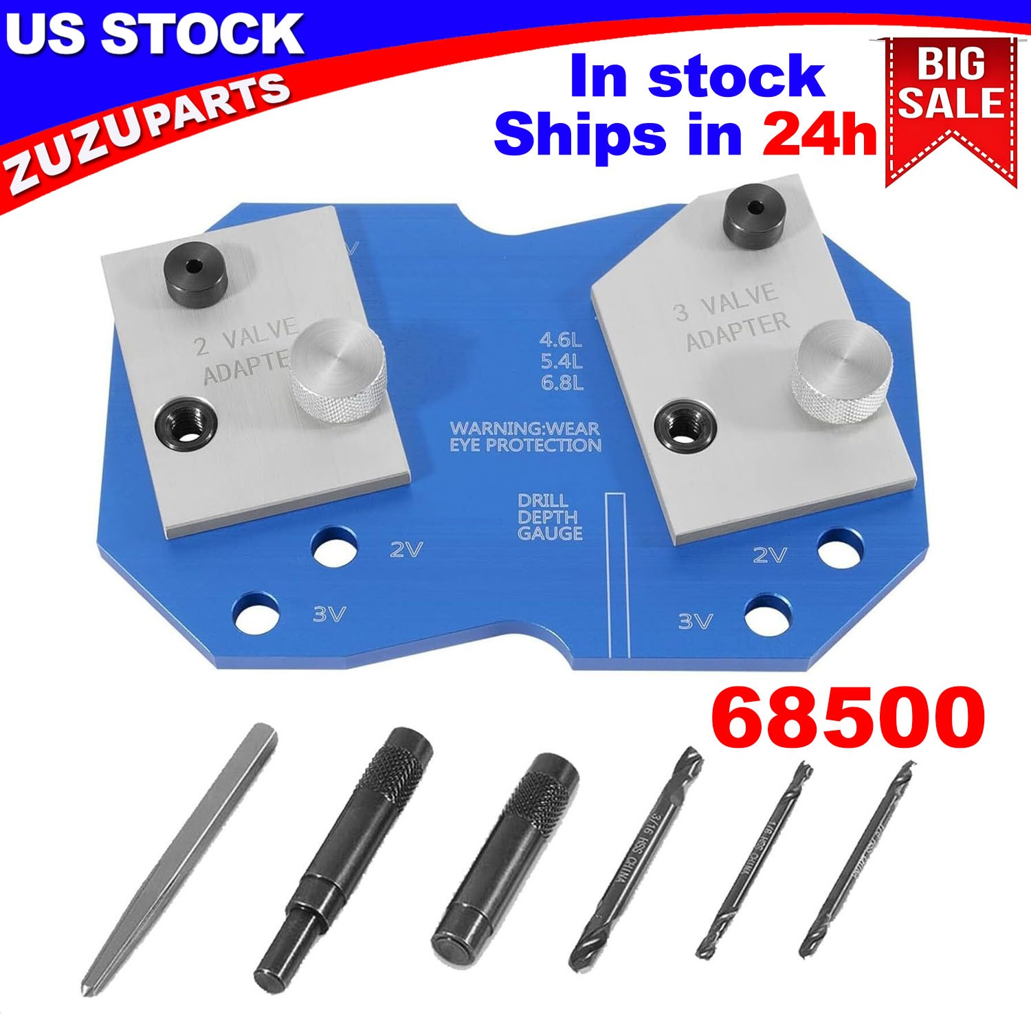 68500 Manifold Drill Template for Ford 2V & 3V 4.6L 5.4L 6.8L V10 Exhaust Tool