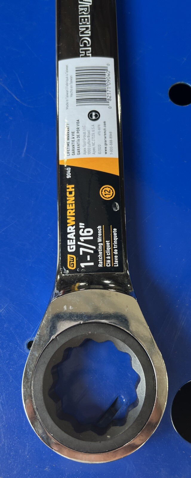 Gearwrench 1-7/16” Ratcheting Combination Wrench 12pt Jumbo 9040 NEW