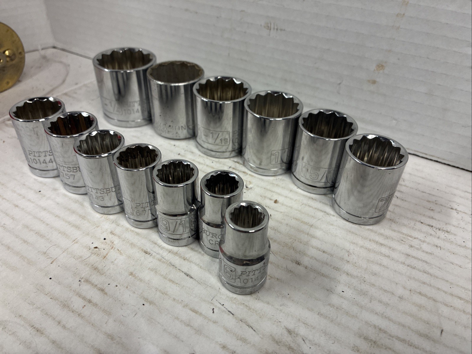 Pittsburg 1/2” Drive Socket Set Plus One Craftsman Great Shape See Description