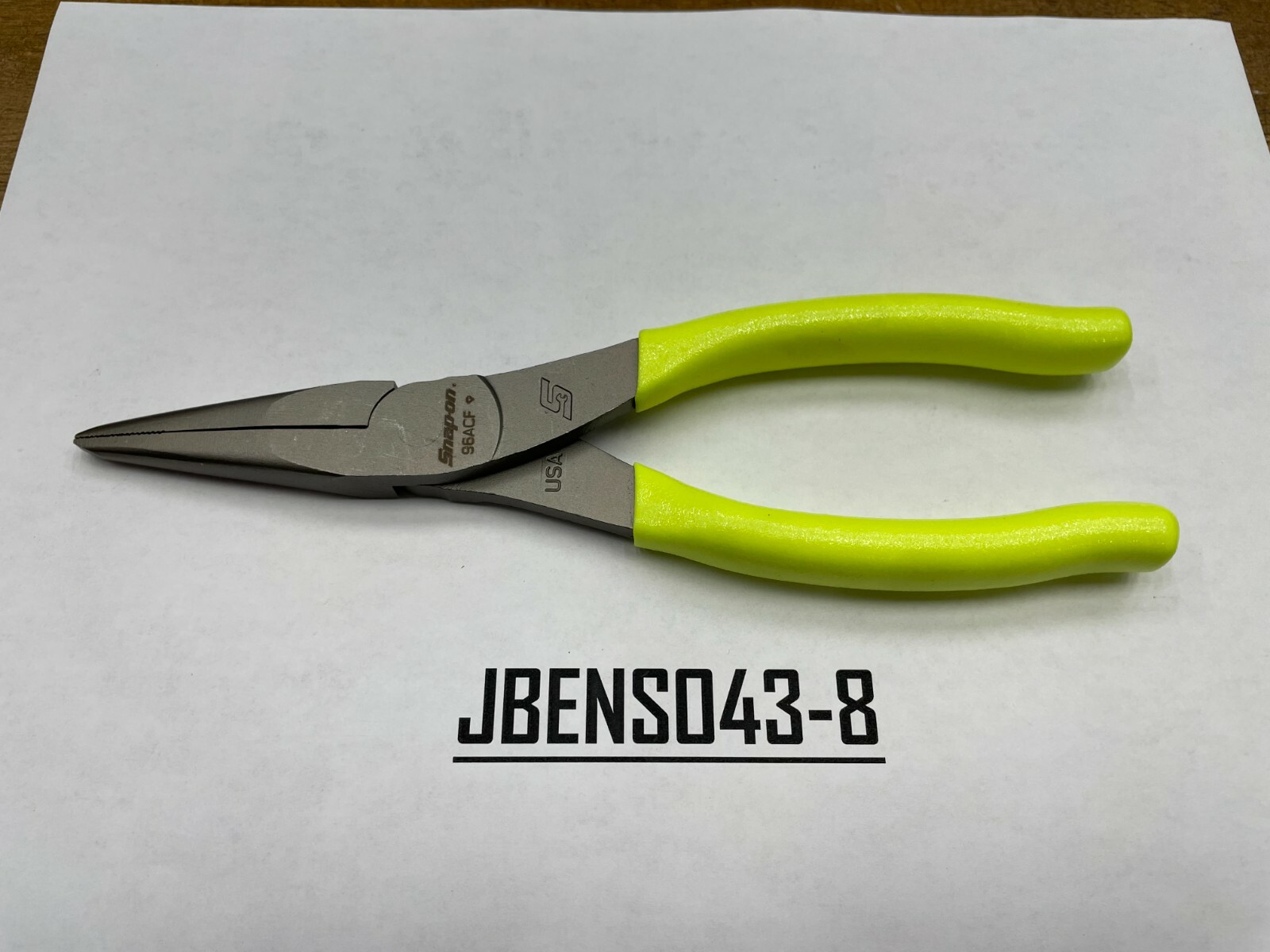 Snap-on Tools USA NEW HI-VIZ 8″ Soft Grip Needle Nose Pliers 96ACFHV