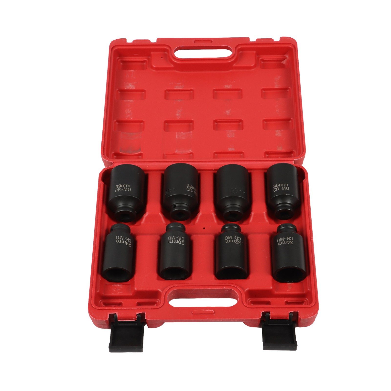 New 1/2″ Impact Socket Set 12 Point 29-39mm Drive Deep Spindle Axle Nut 8Pcs