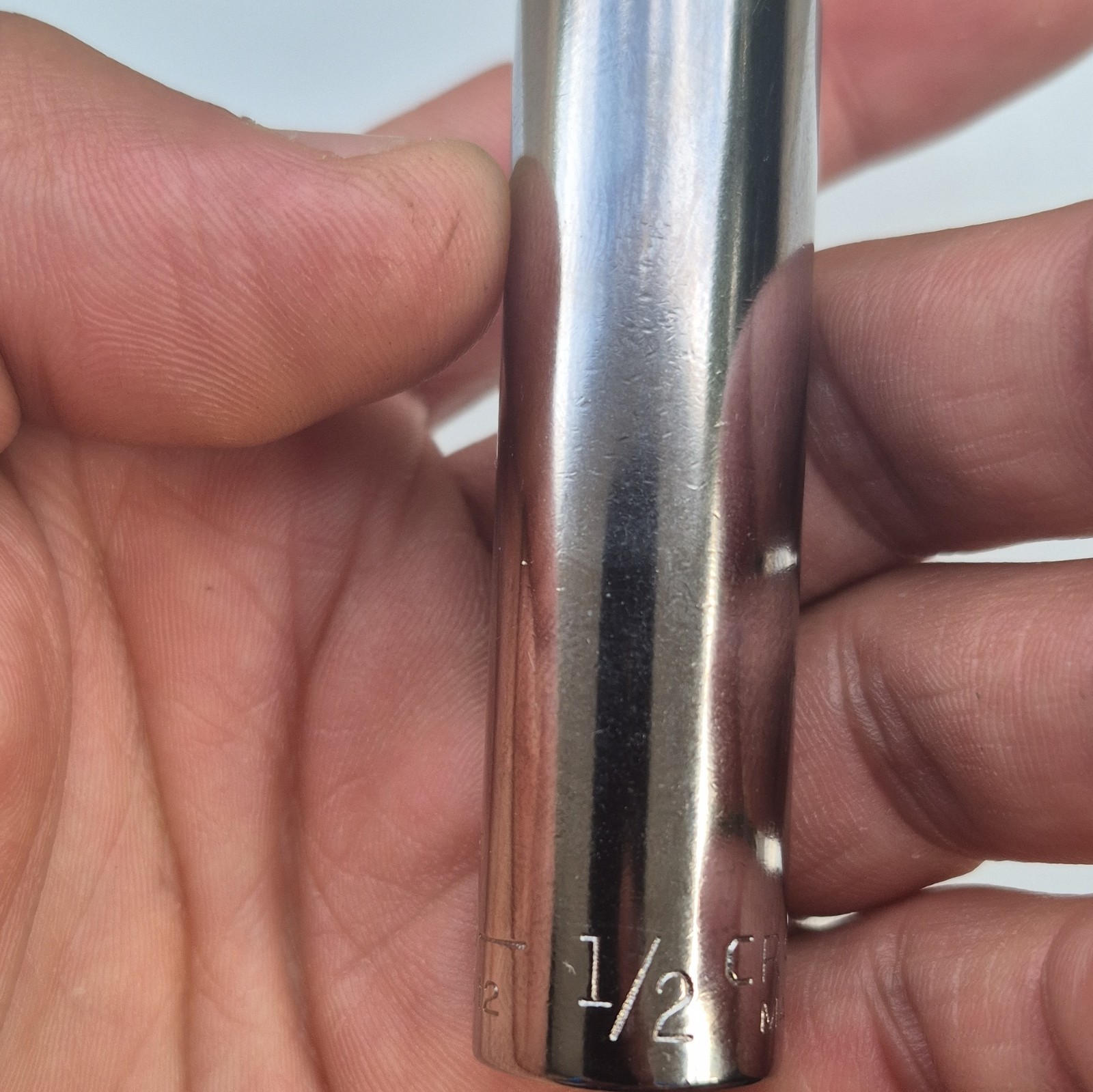 Craftsman USA G2 43312 1/2 12-Point Deep Socket 3/8 Drive Vintage Chrome Mint