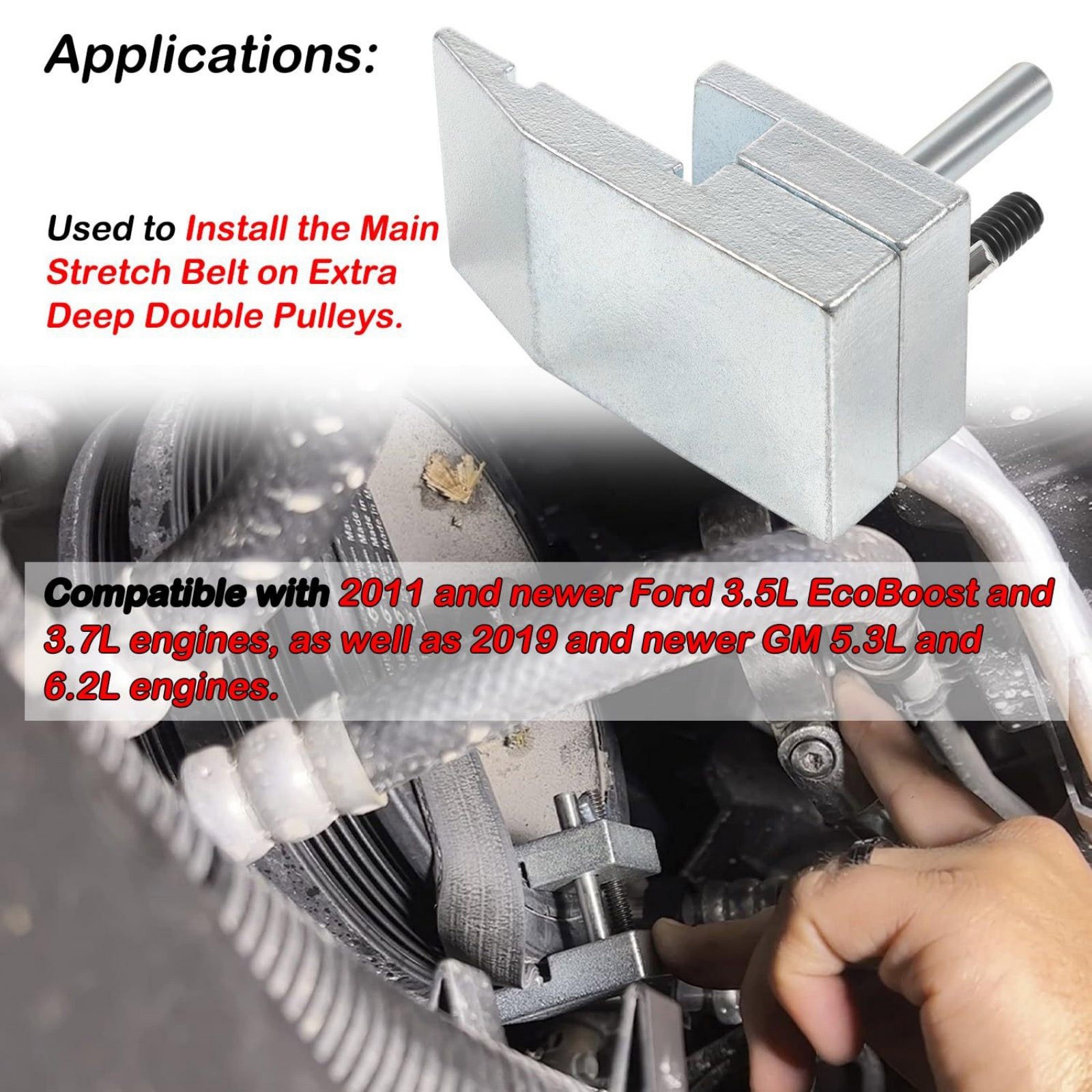 High Quality 59350 Stretch Belt Installer for Extra-Deep Pulleys, Ford 3.5L 3.7L