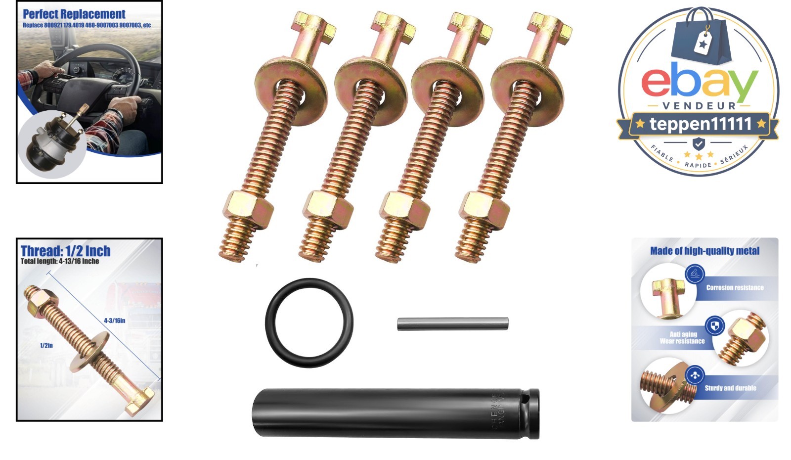 3/4″ Brake Chamber Socket Tool, 4 Pcs TR800921 Brake Cage Bolt