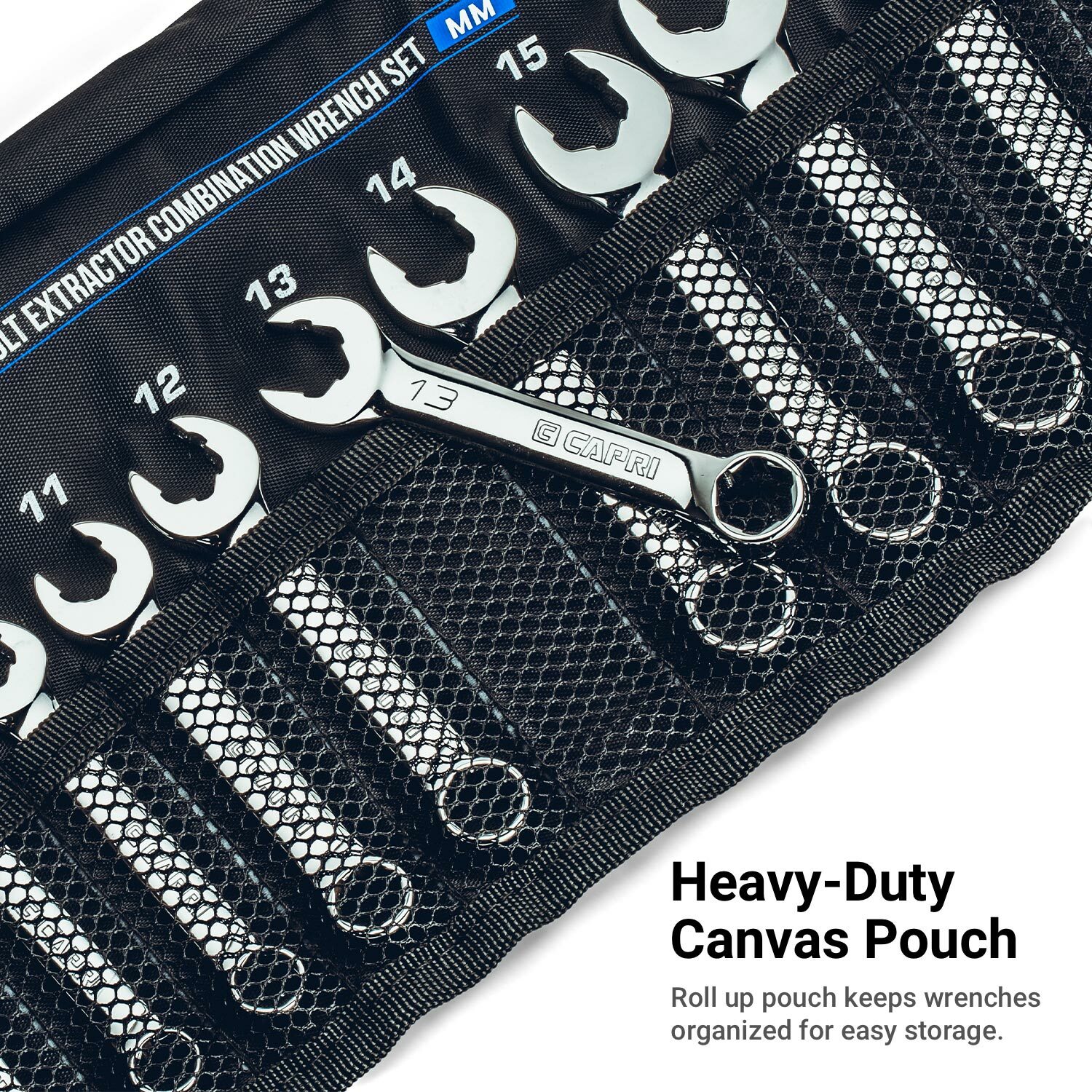 Capri Tools WaveDrive Pro Stubby Combination Wrench, Regular/Rounded Bolt, SAE