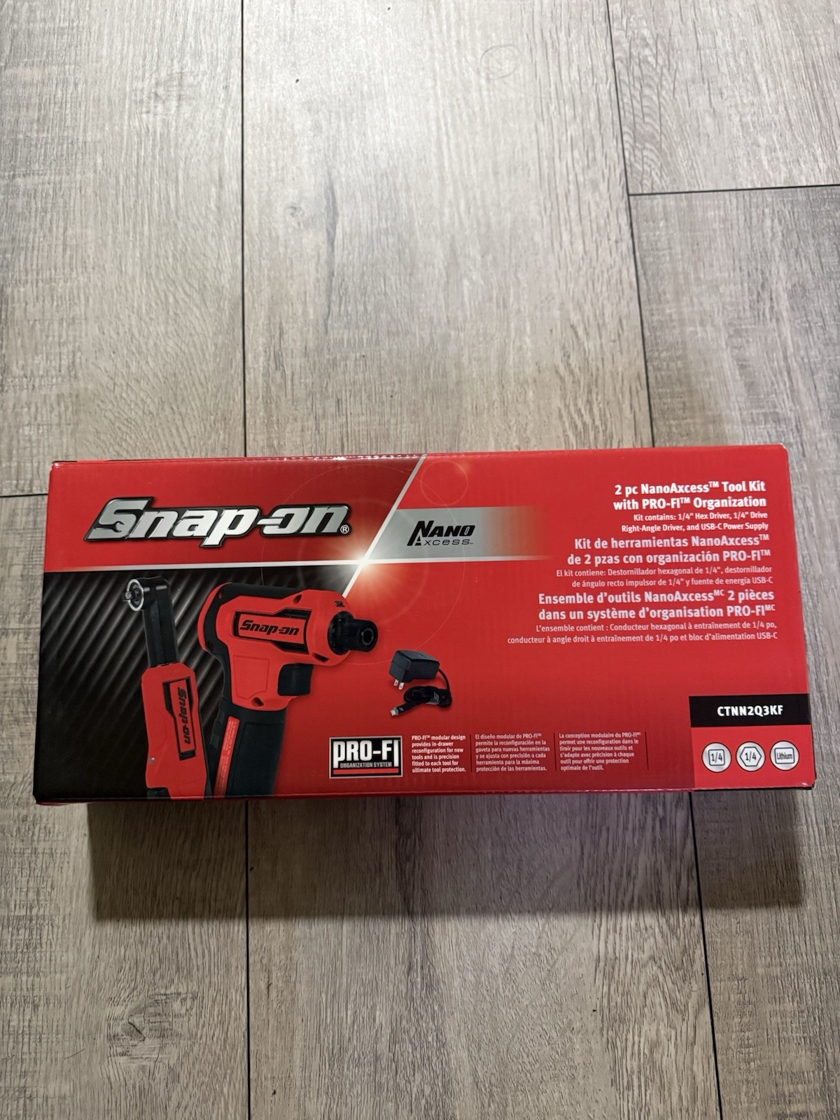 SNAP ON TOOLS NEW CTNN2Q3KF Nano/Axcess Tool Kit RED 1/4″ Drive & Hex Bit 2Pc