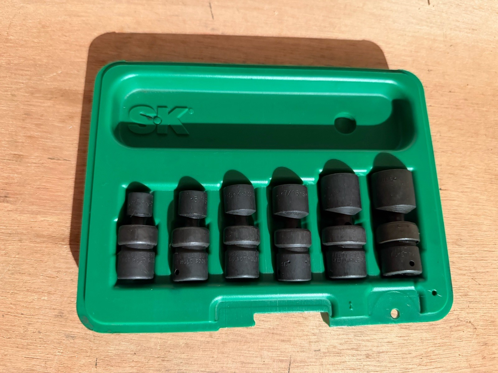 SK Tools 6 Piece 1/4” Impact Swivel Socket Set – 1/4 – 9/16 – 32308 – 32318 USA