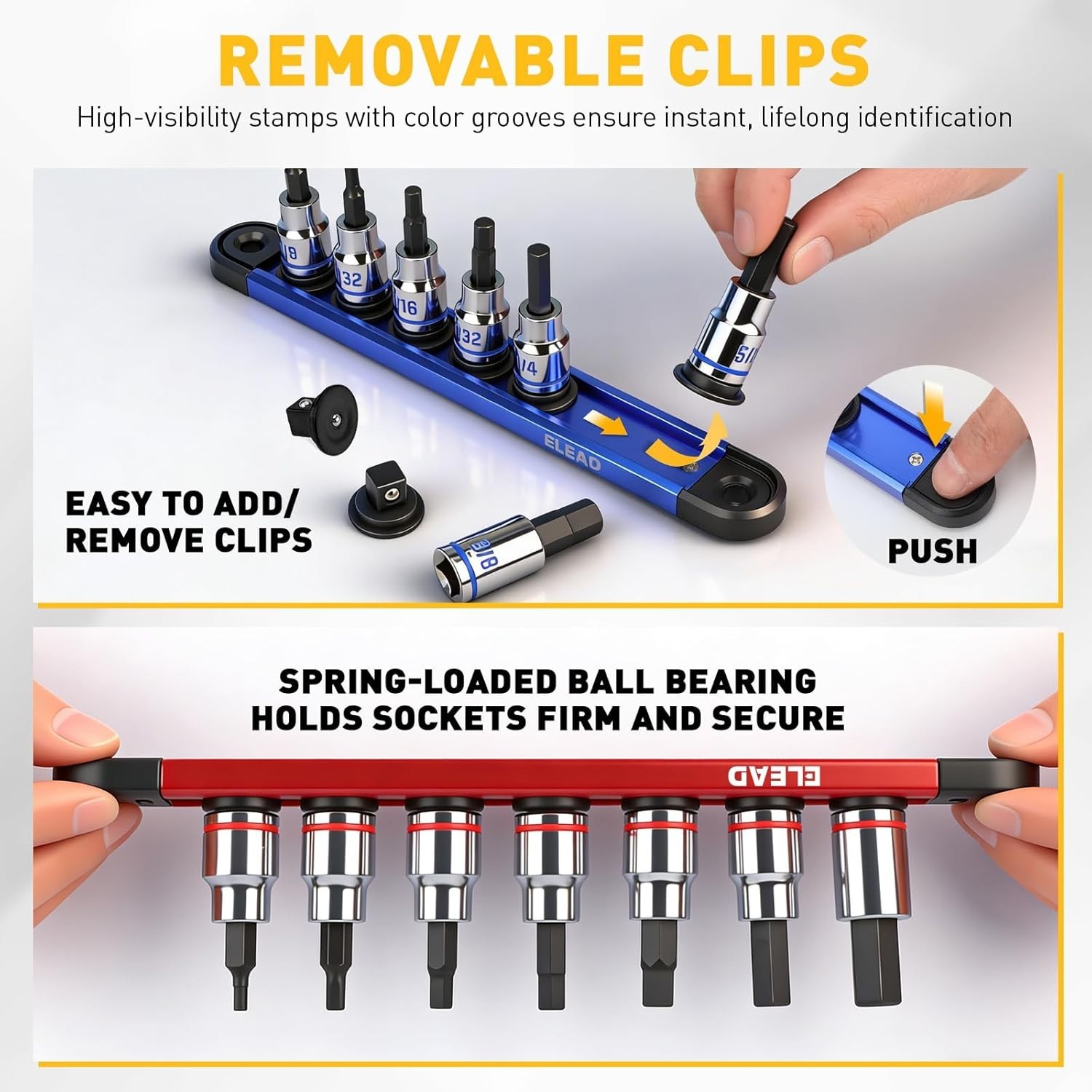 21-Piece Allen Bit Socket Set, 3/8″ Drive Hex & Torx Socket Set with Magnetic…