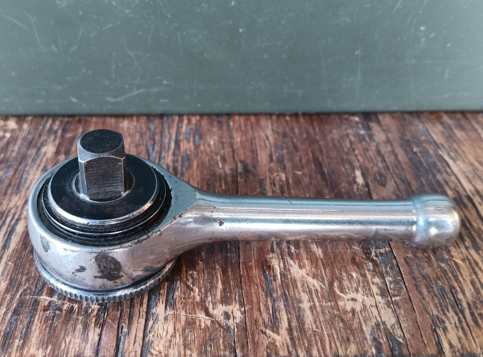 Stubby Ratchet 3/8″ Drive Chrome Vanadium w/Spin Disc 4” Stubby Wrench Vintage