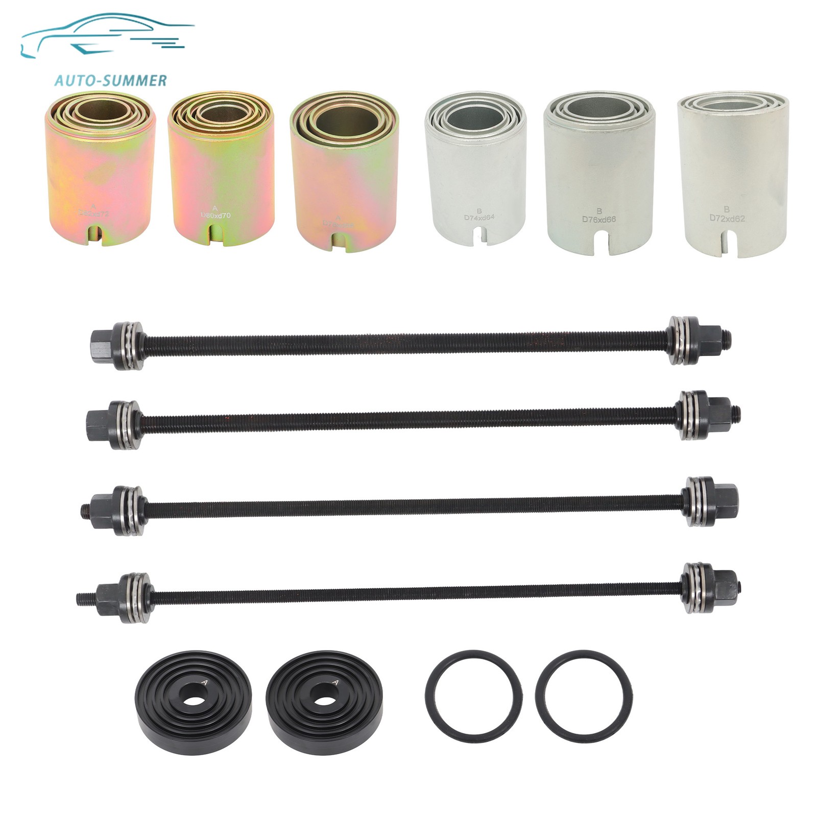 Universal Press & Pull Sleeve Kit Bush Bearing Removal Insertion Tool Set 26PCS