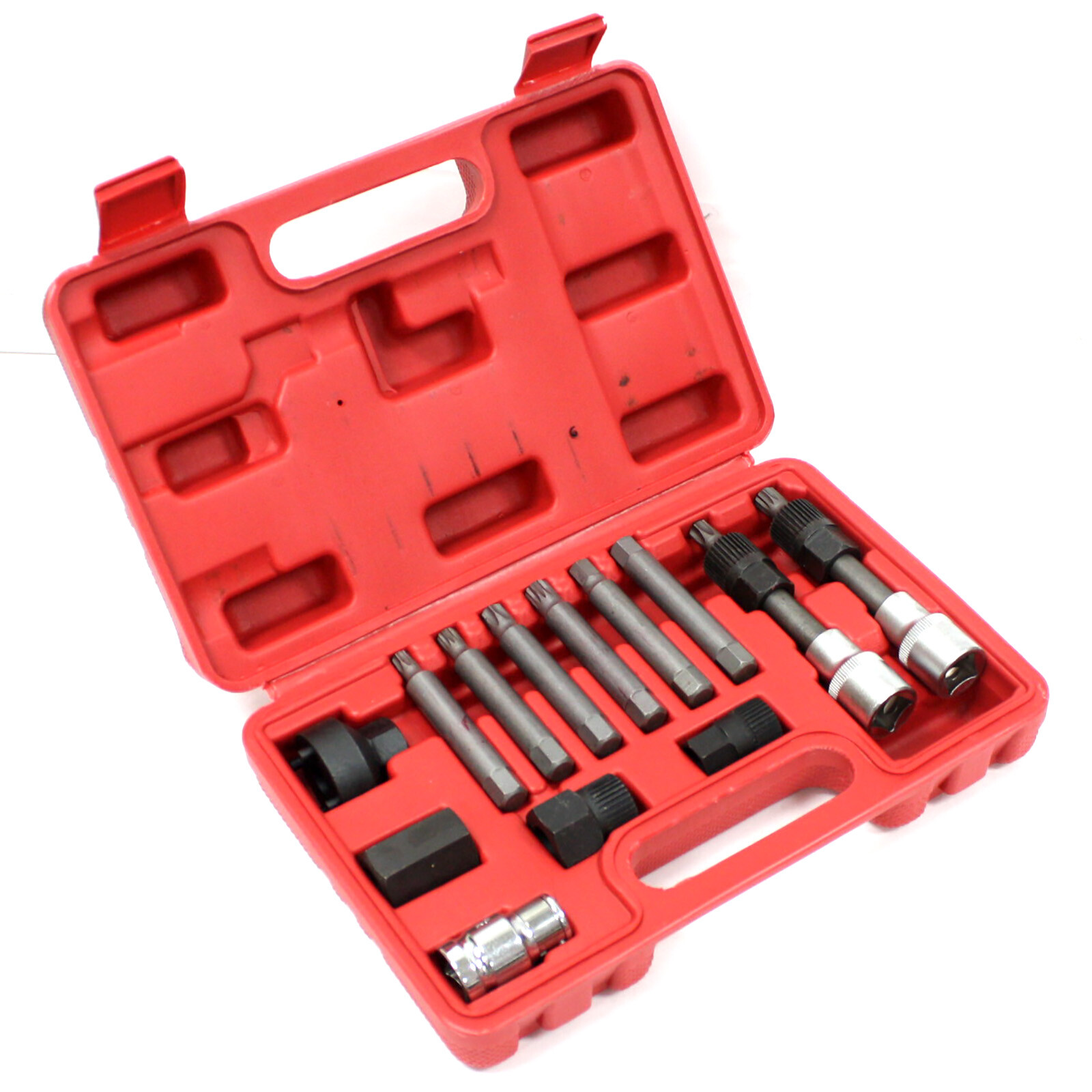 13 pc Alternator Freewheel Pulley Removal Socket Bit Set Garage Service Tool Kit