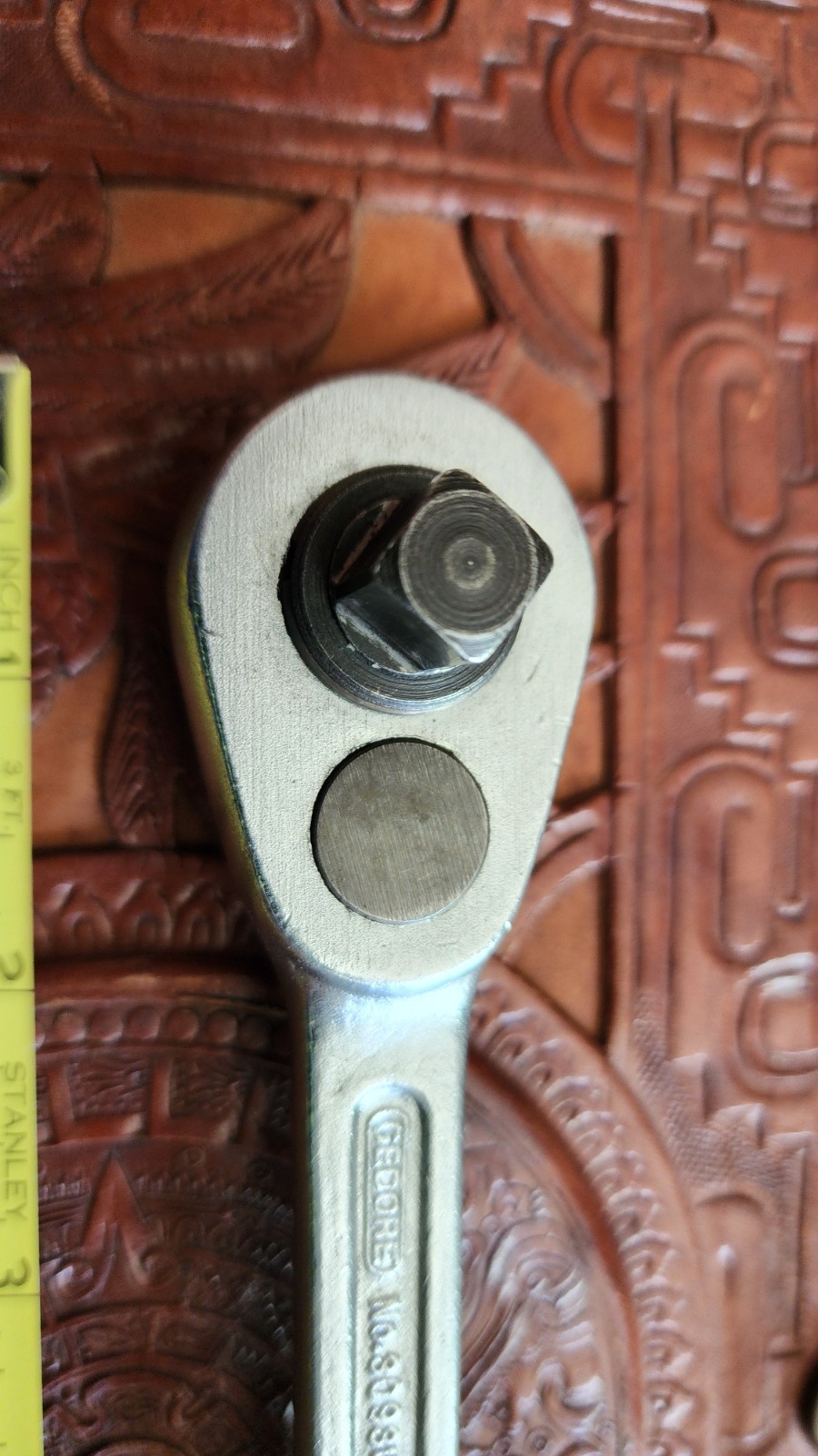 RARE Gedore Vanadium No. 3093U Made In Germany 3/8 Ratchet, W/ Dual Oiler Ports.