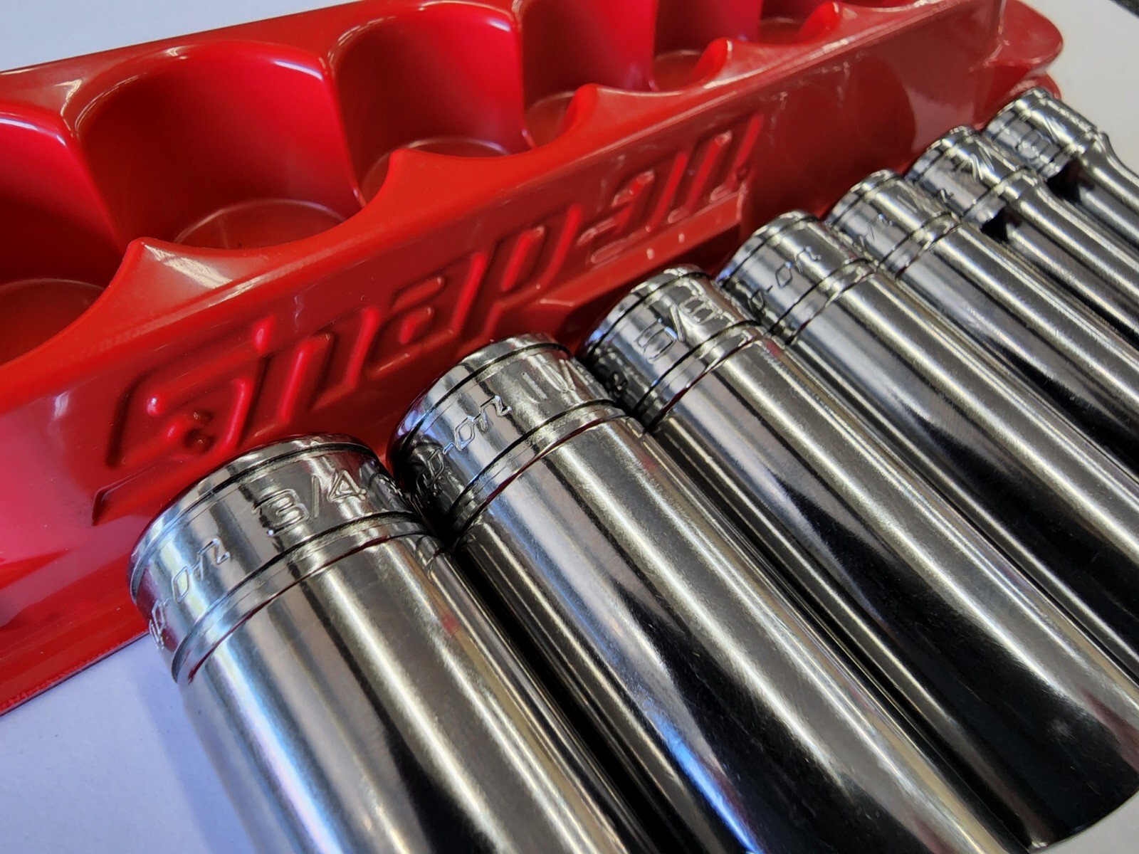 Snap-on Tools USA NEW 7pc 3/8″ Drive SAE 12 Point Deep Chrome Socket Set 207SFY